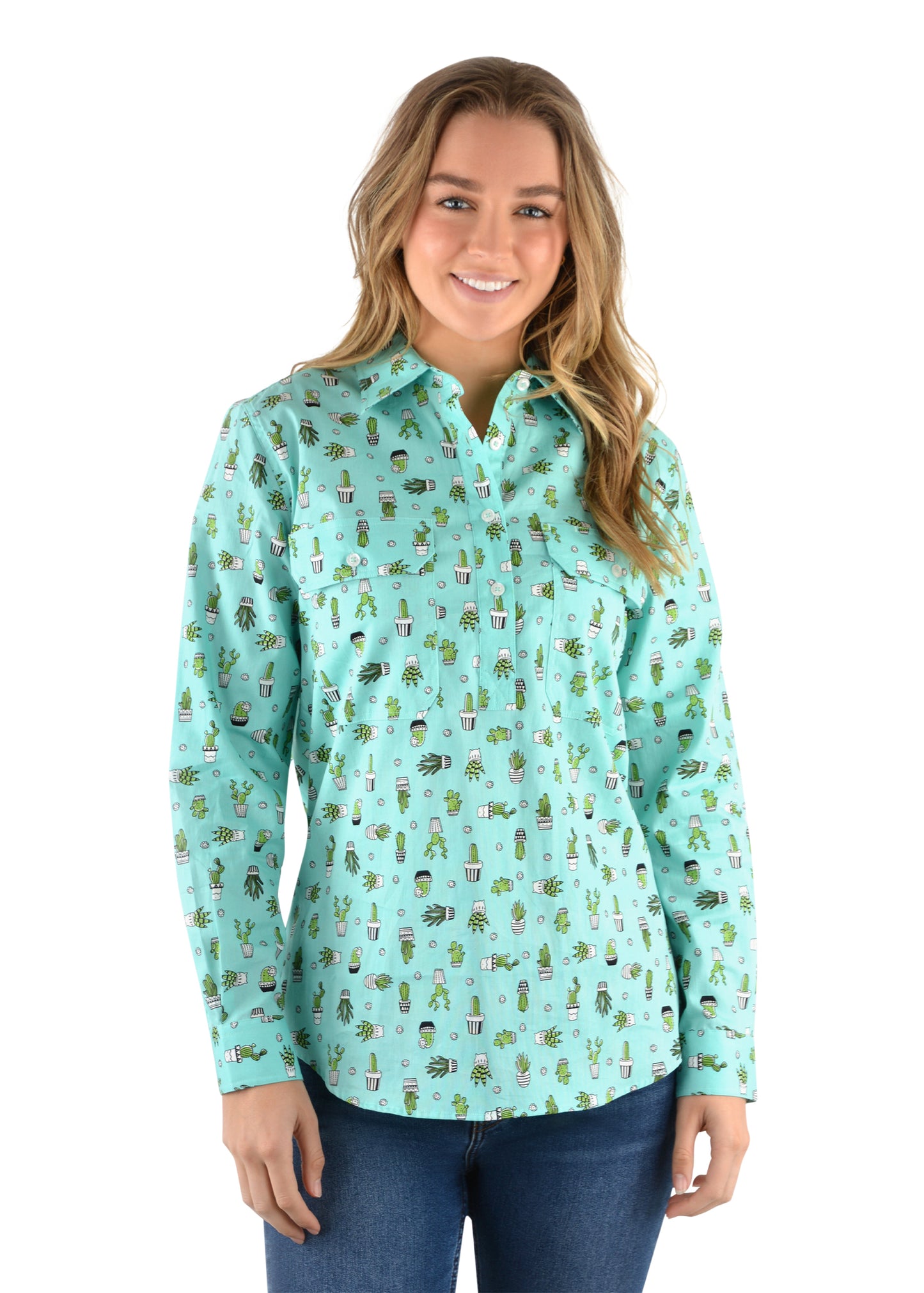 MAISY HALF PLKT L/S SHIRT