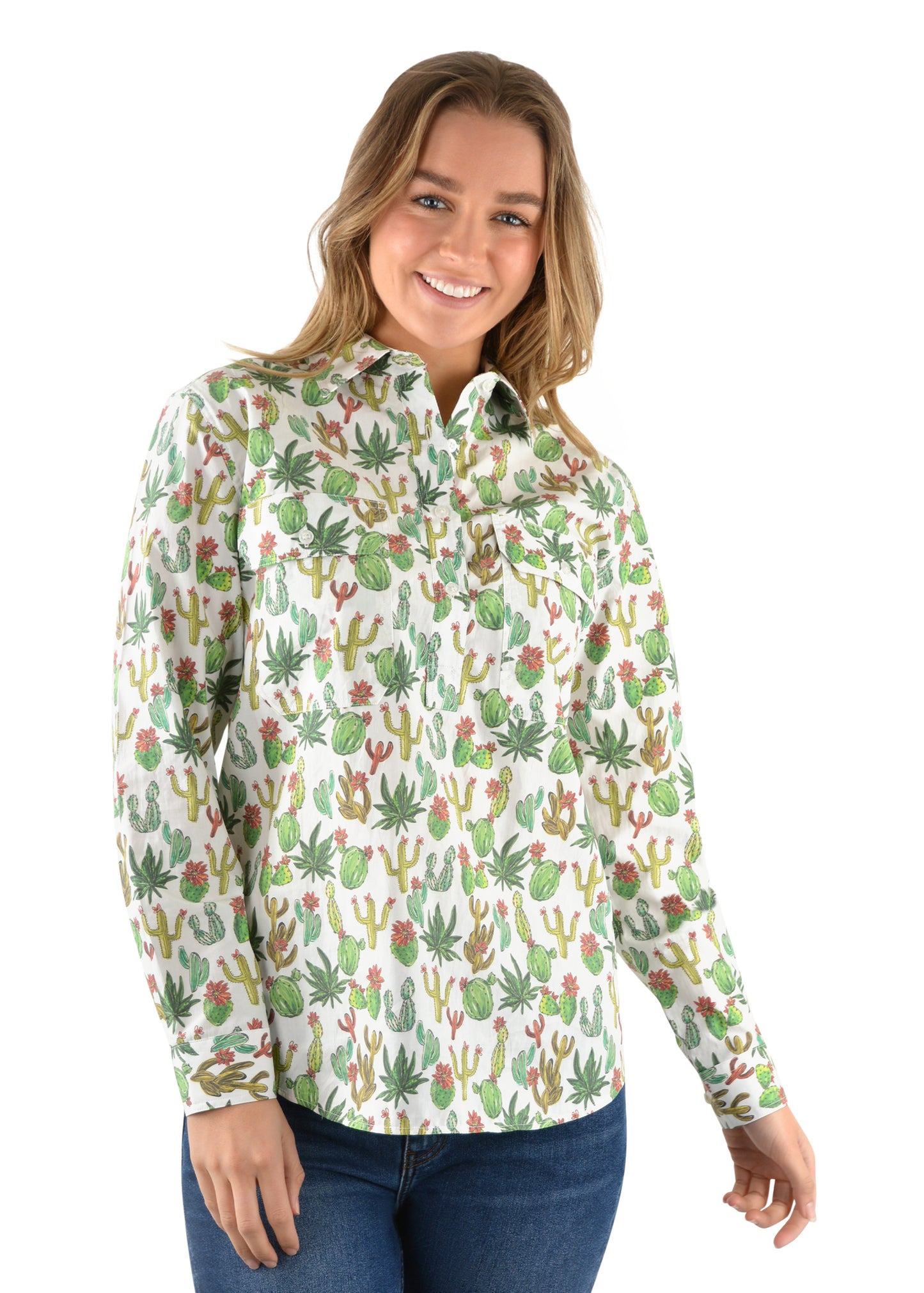 TANDY HALF PLKT L/S SHIRT