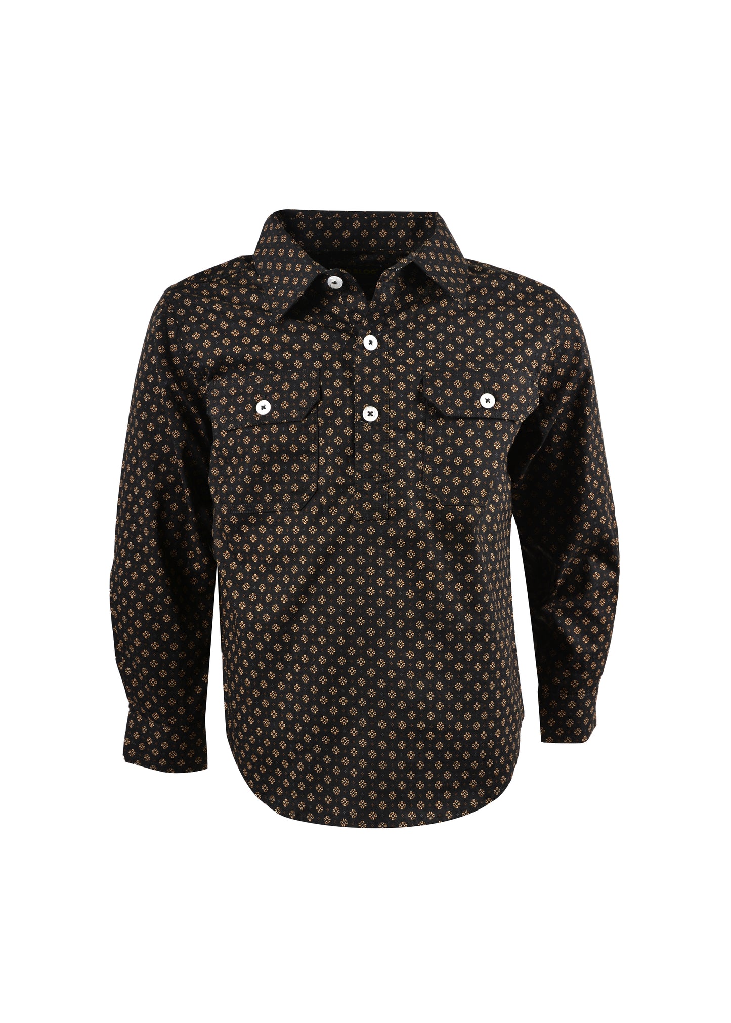 ASHLEY HALF PLKT L/S SHIRT