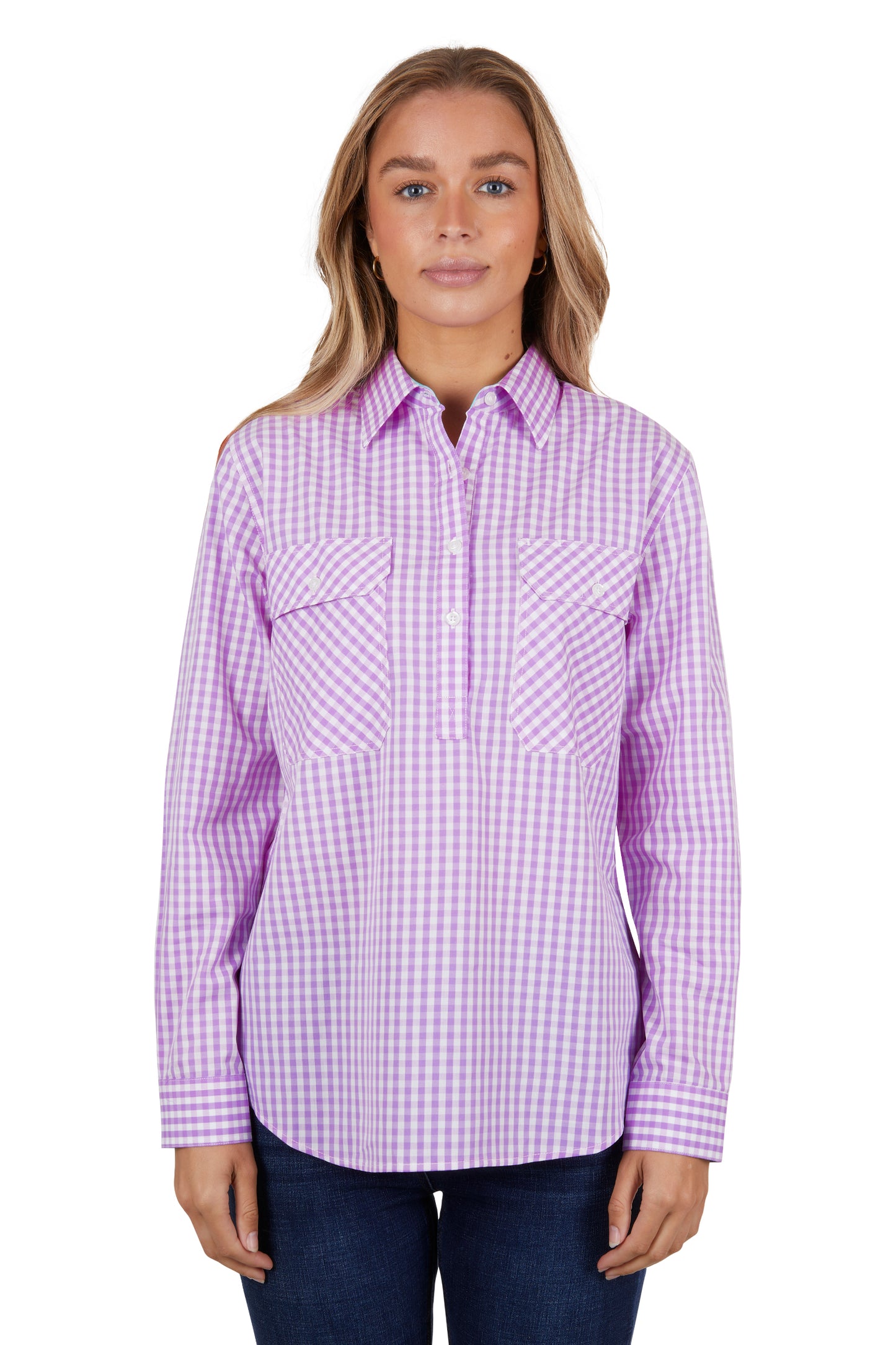 WMNS AYLA 1/2 PLKT LS SHIRT