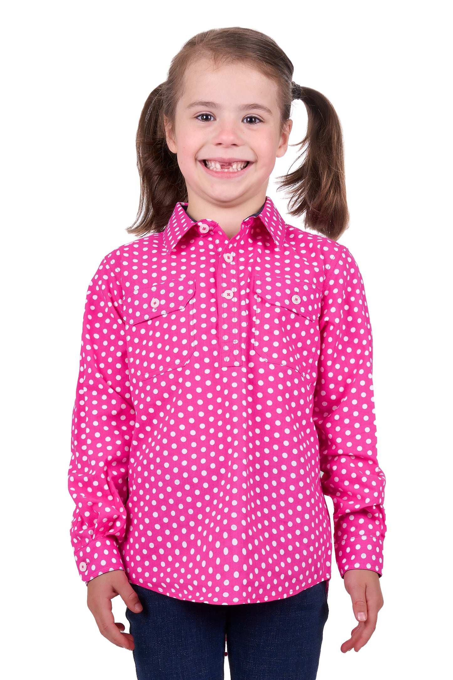 KIDS KELLY 1/2 PLKT LS SHIRT