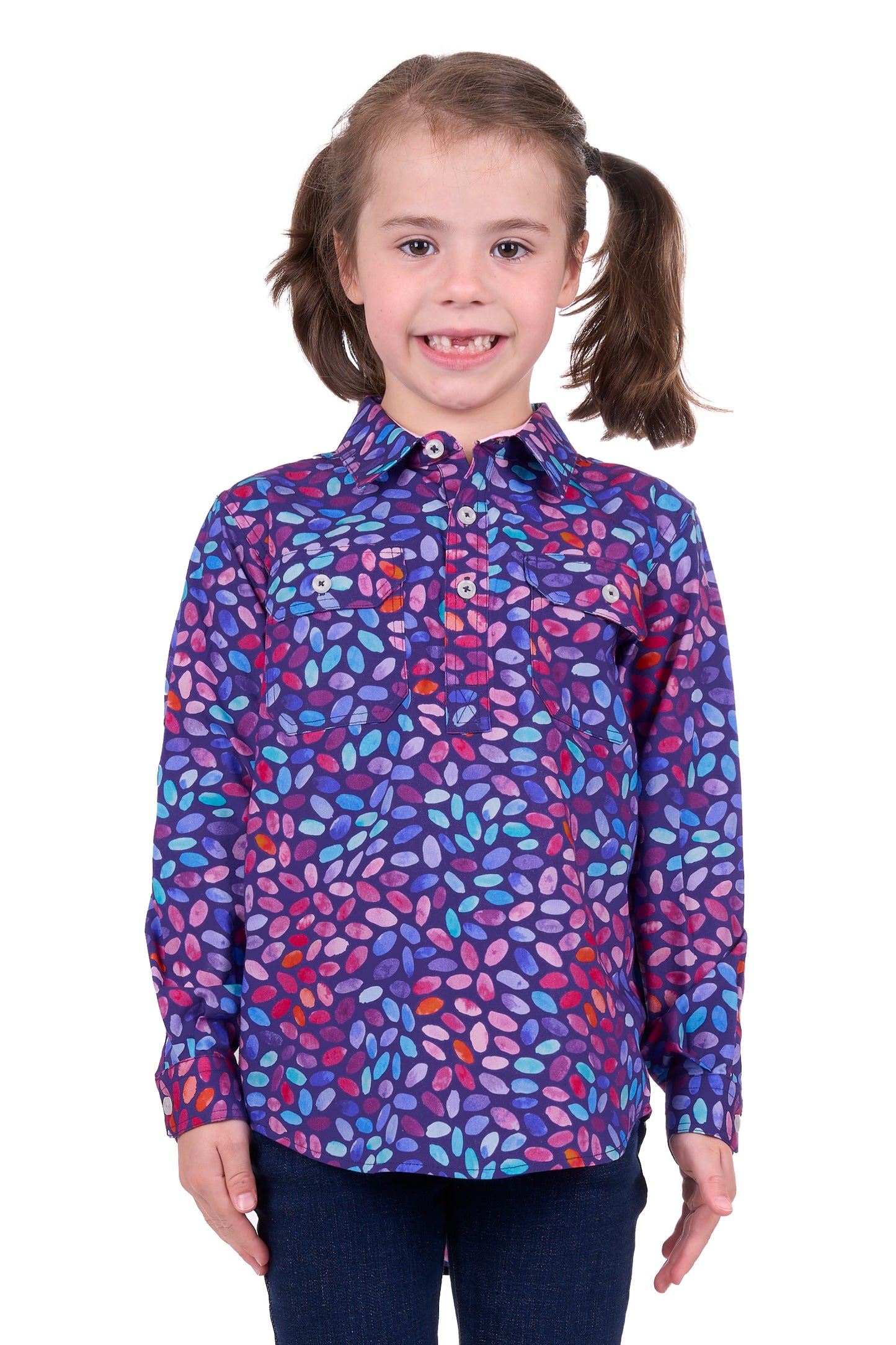 KIDS JUNE 1/2 PLKT LS SHIRT