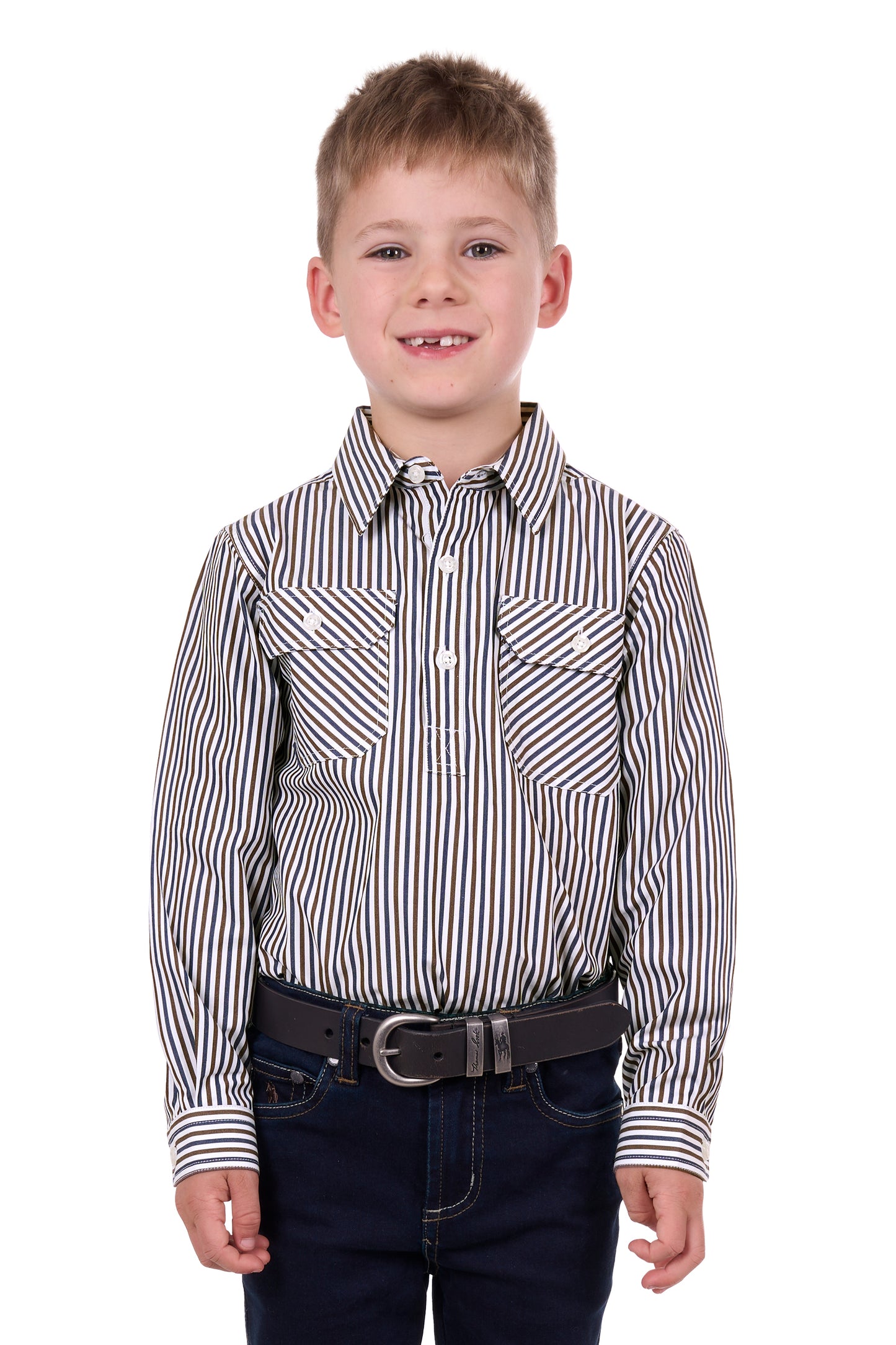 KIDS CANE 1/2 PLKT LS SHIRT