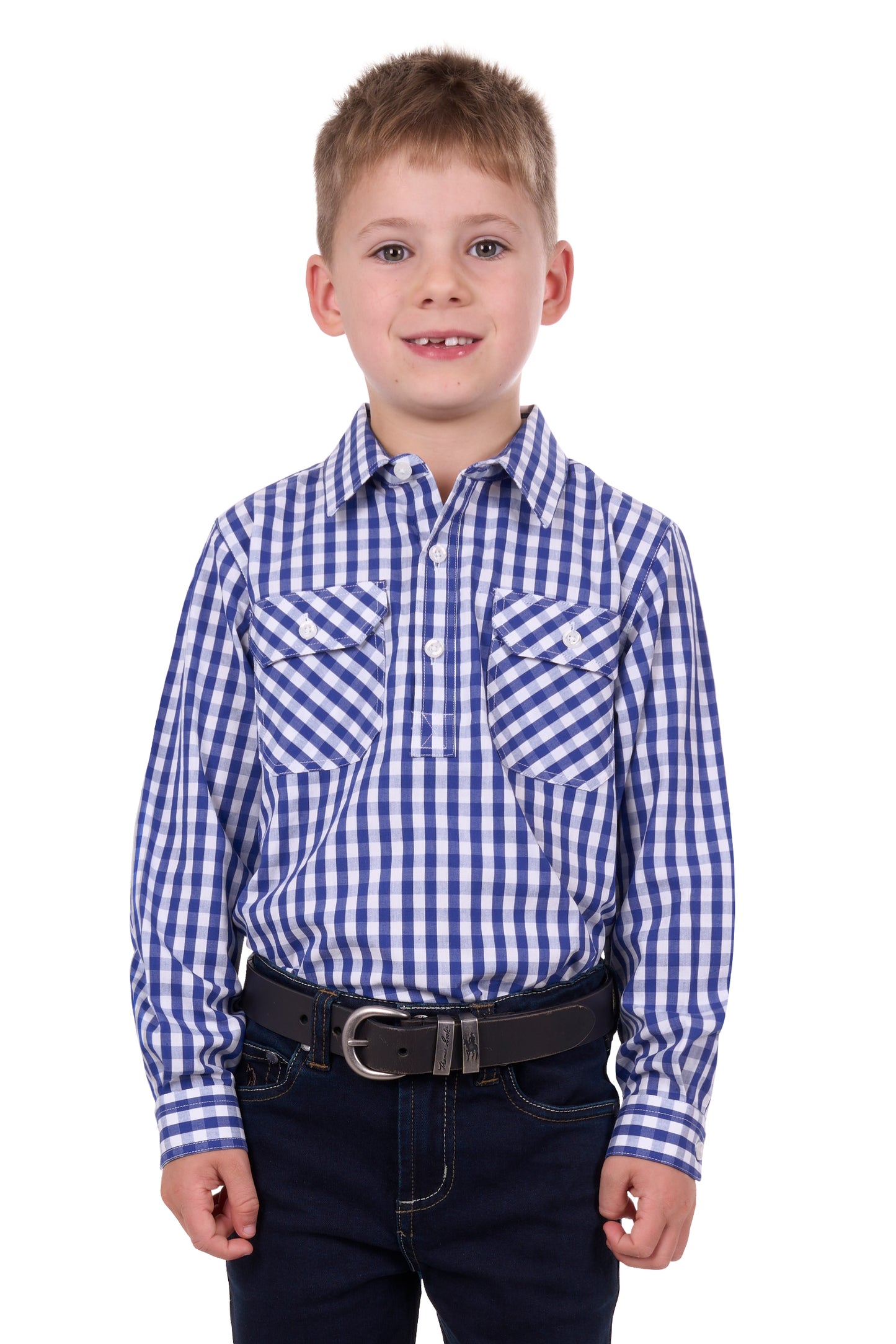 KIDS DENNY 1/2 PLKT LS SHIRT
