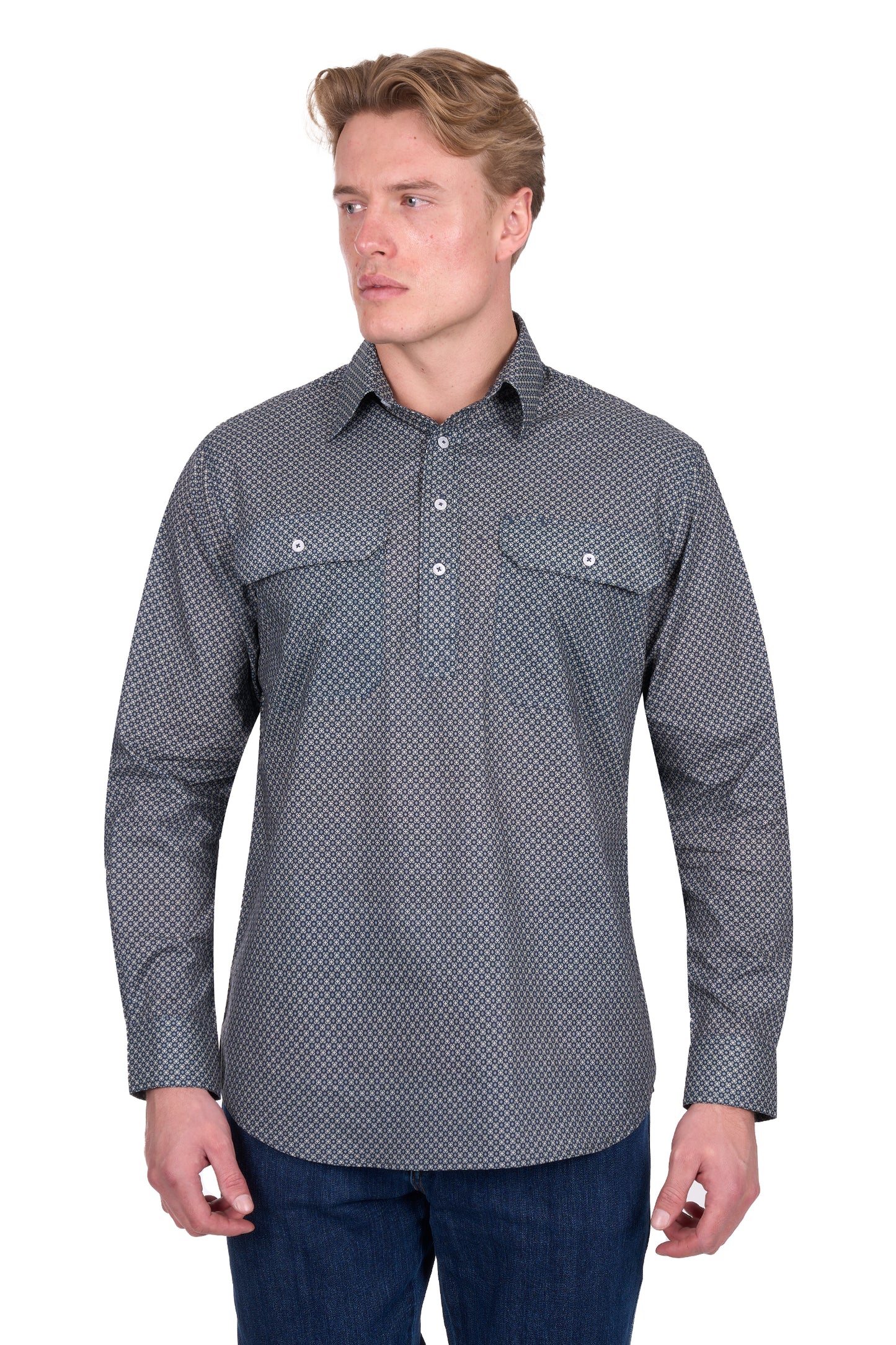 MENS TOMSON 1/2 PLKT LS SHIRT