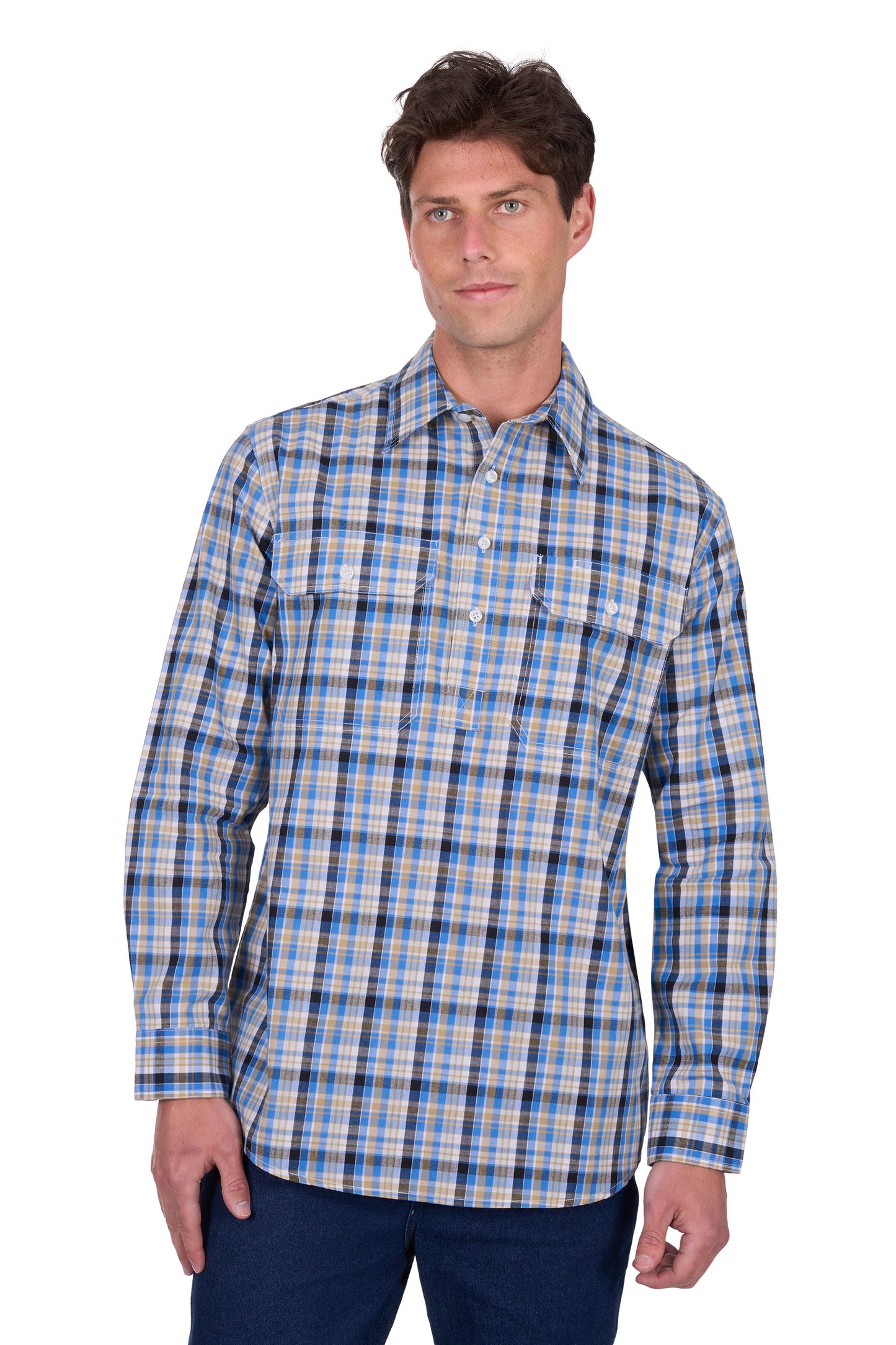 MENS GIBSON 1/2 PLKT LS SHIRT