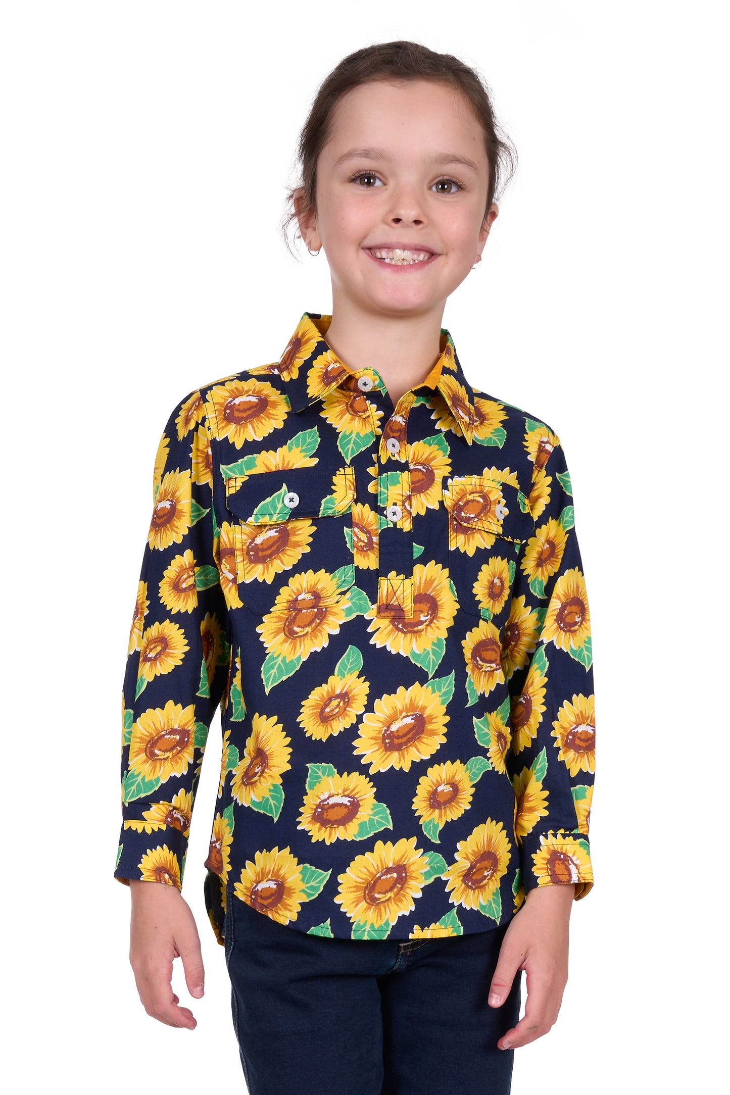 KIDS ALLY 1/2 PLKT LS SHIRT