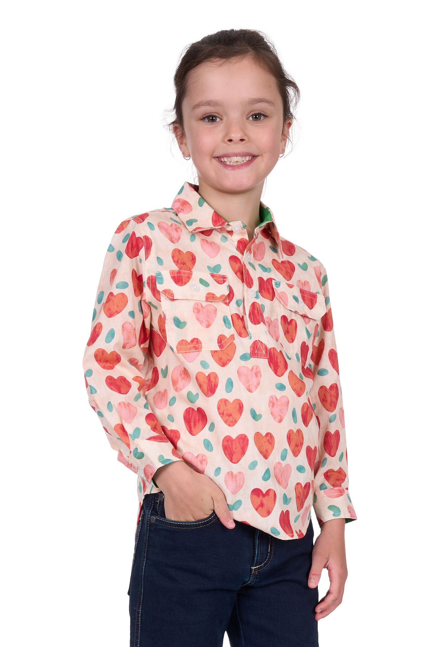 KIDS MIRA 1/2 PLKT LS SHIRT
