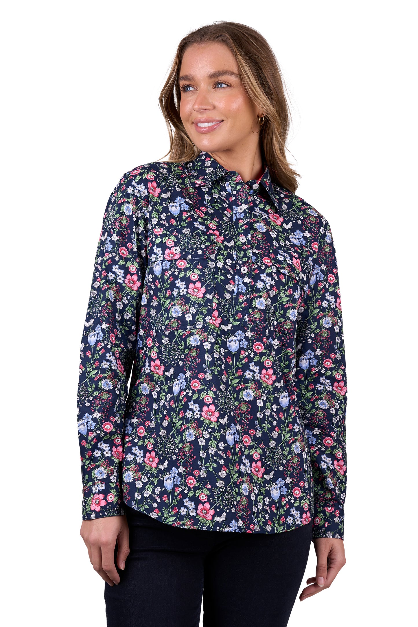 WMNS RAYA 1/2 PLKT LS SHIRT
