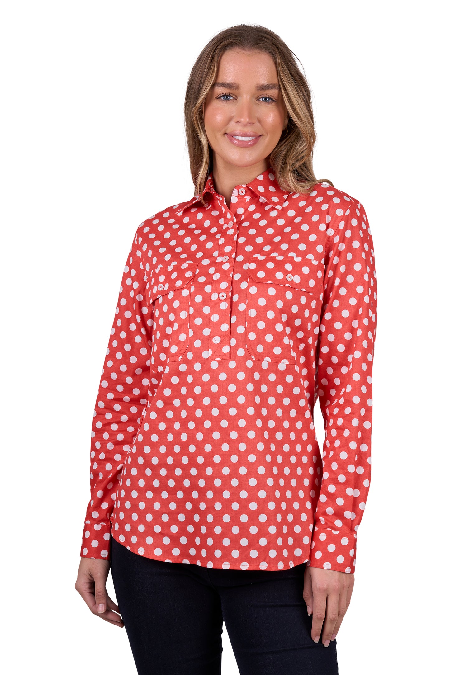 WMNS JAZ 1/2 PLKT LS SHIRT