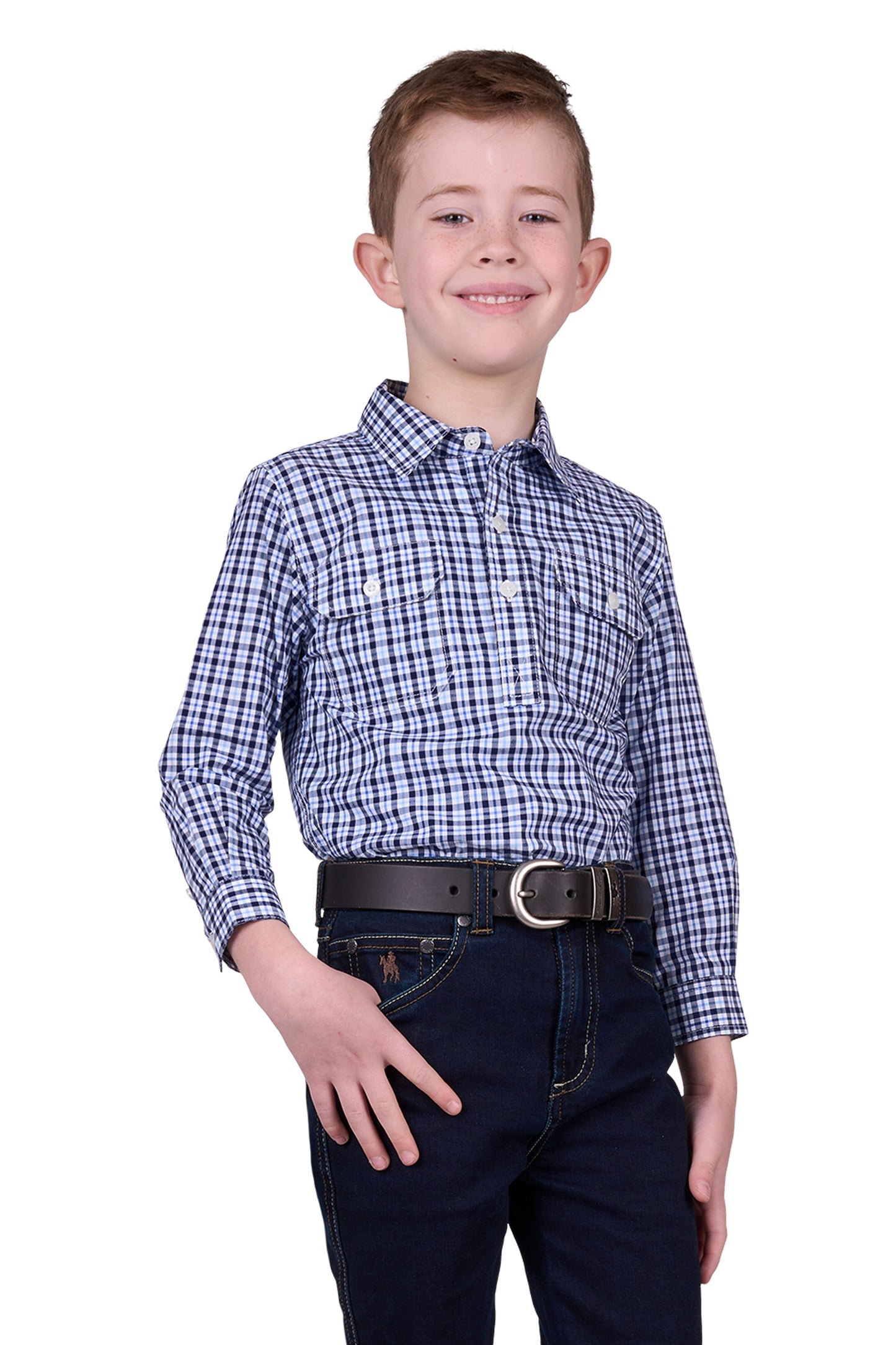 KIDS CONEY 1/2 PLKT LS SHIRT