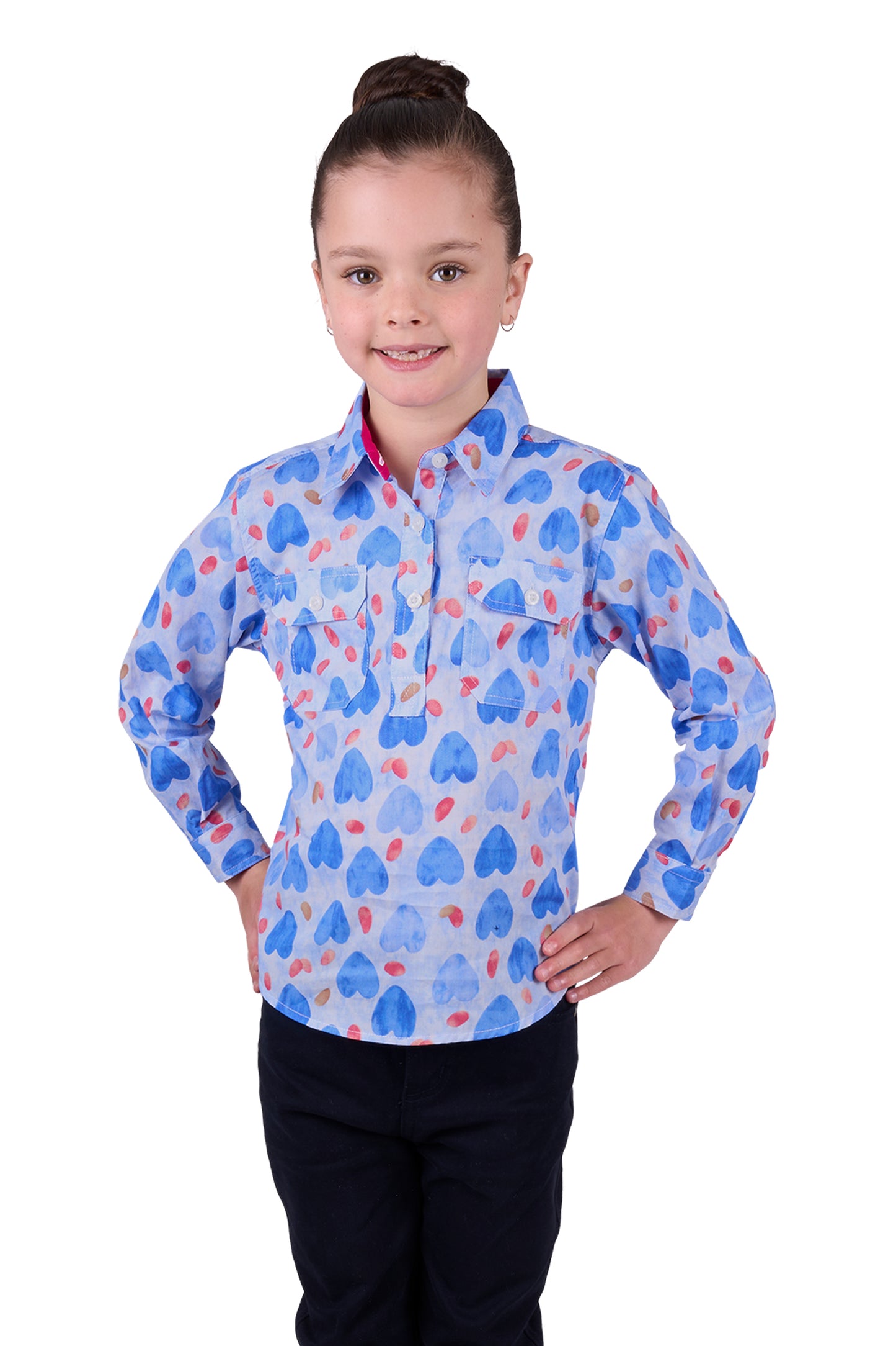 KIDS MIV 1/2 PLKT LS SHIRT