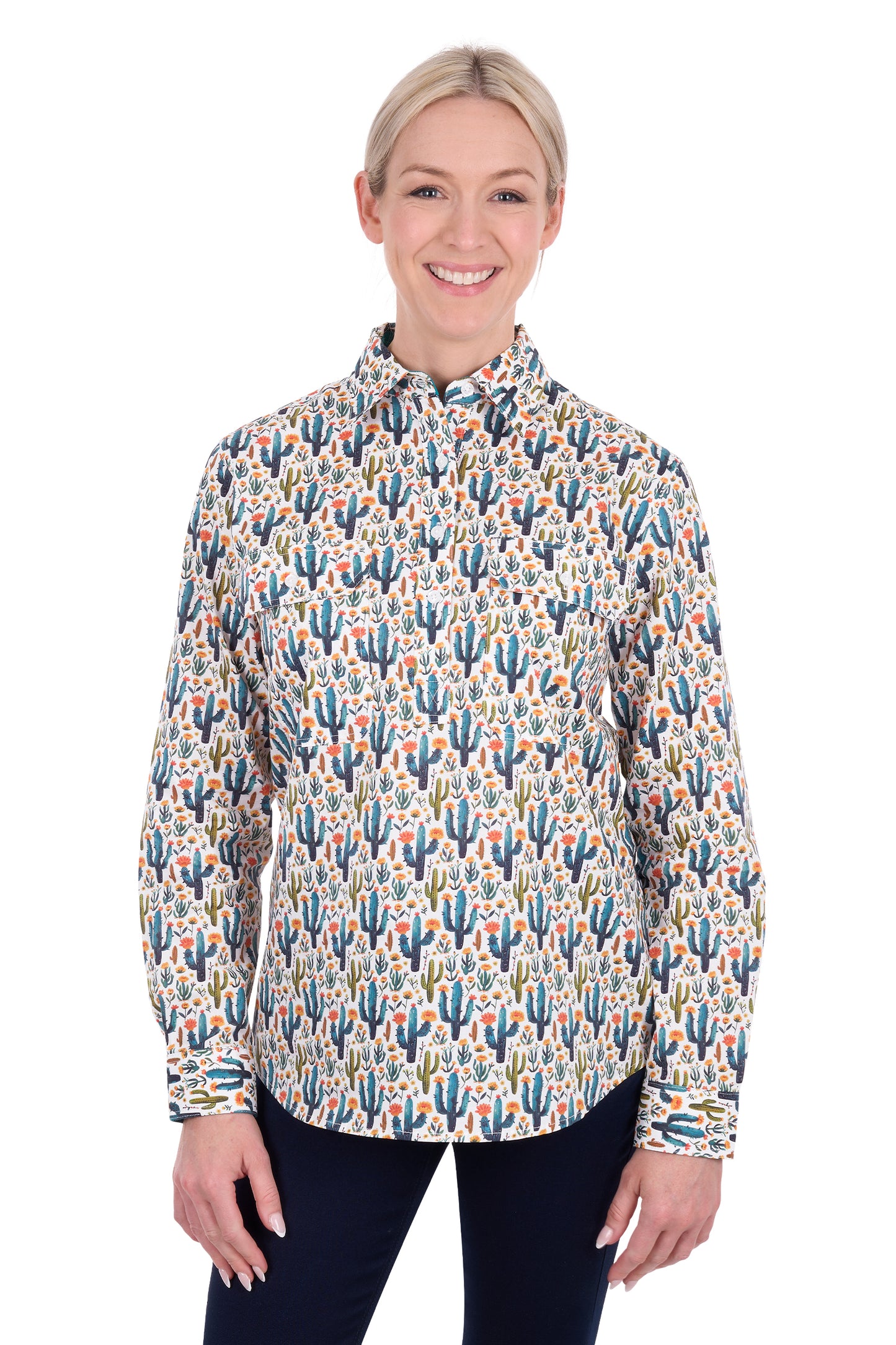 WMNS ALBA 1/2 PLKT LS SHIRT