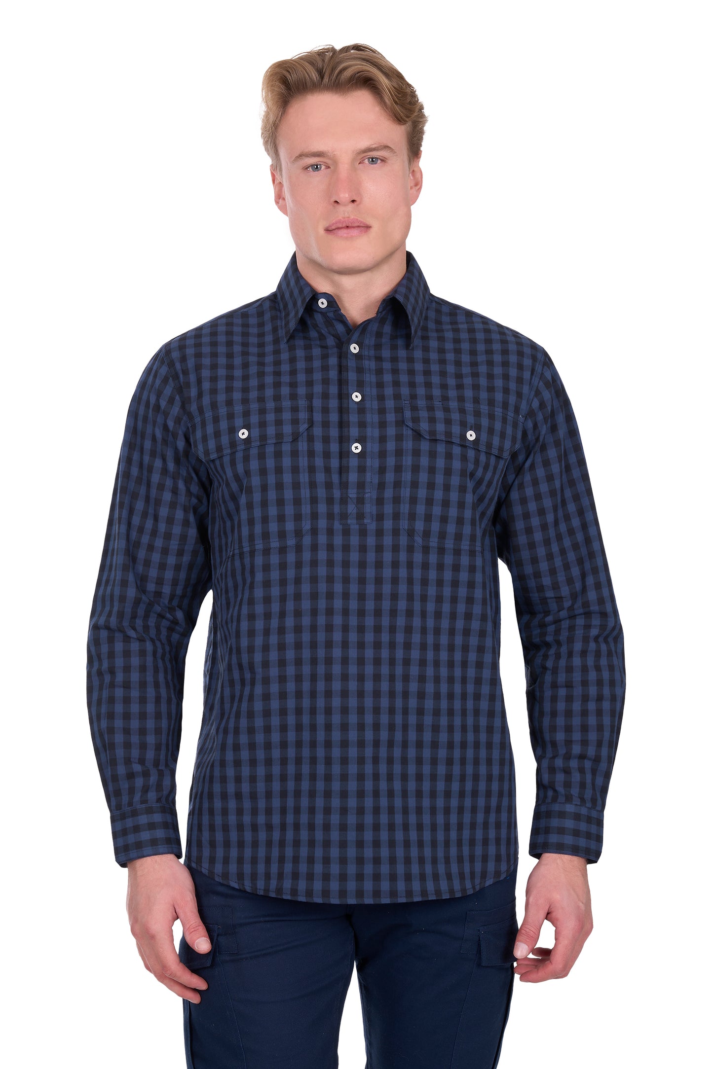 MENS NASH 1/2 PLKT LS SHIRT