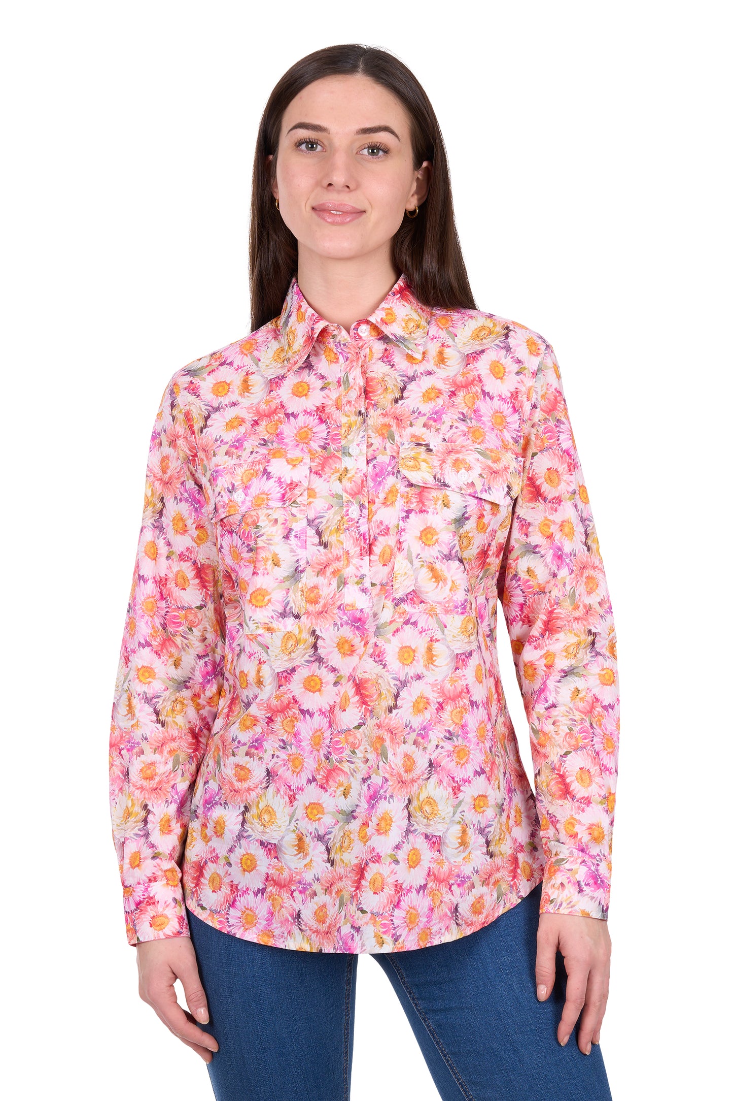 WMNS SAMIRA 1/2 PLKT LS SHIRT
