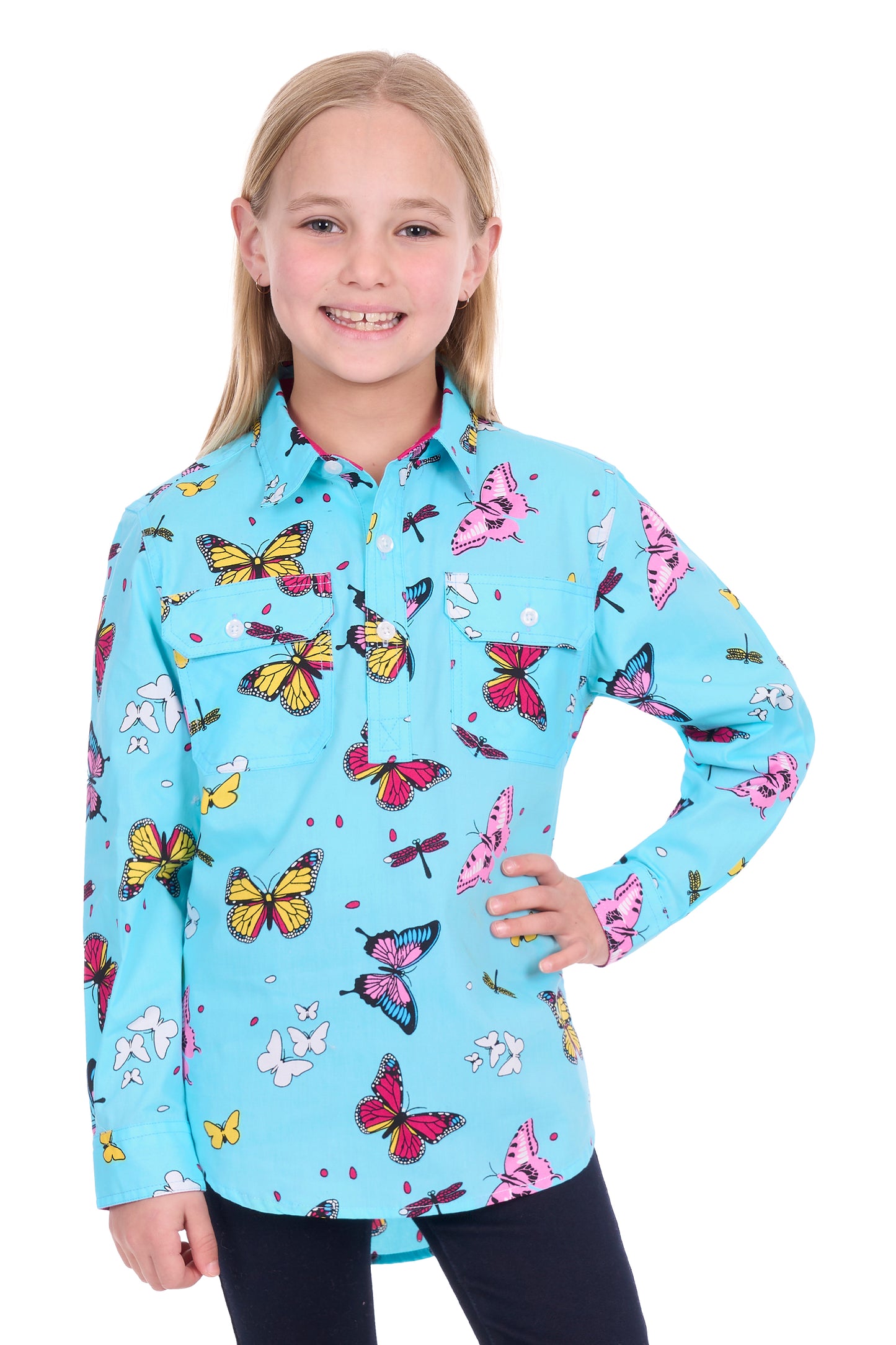 KIDS IVA 1/2 PLKT LS SHIRT