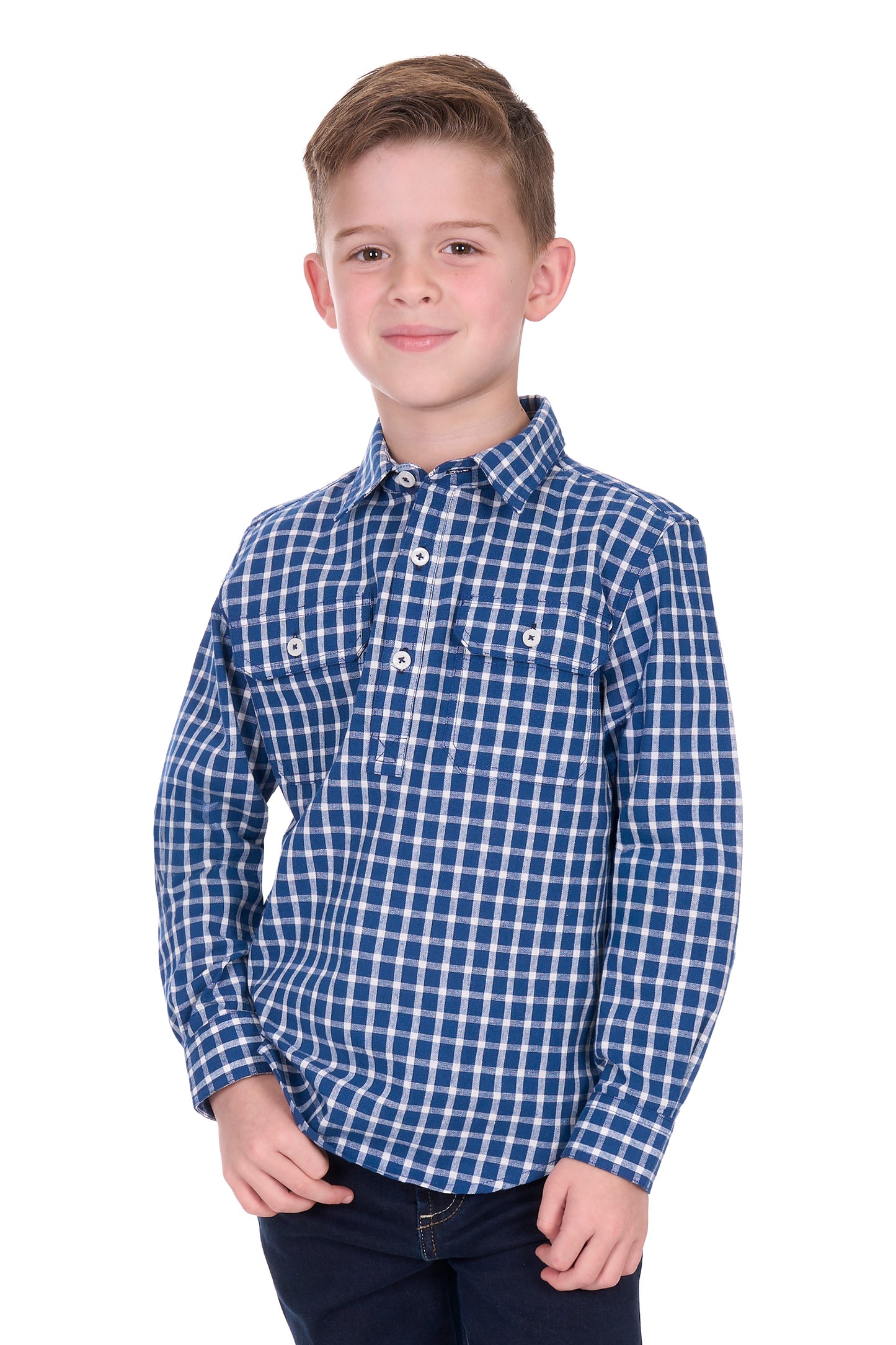 KIDS ALDEN 1/2 PLKT LS SHIRT