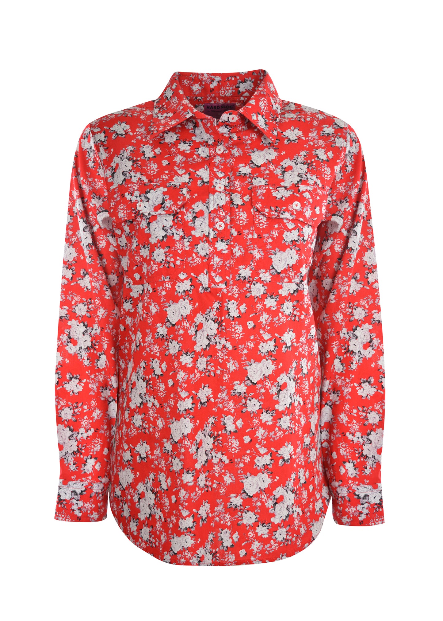 PRINT HALF PLACKET L/S SHIRT