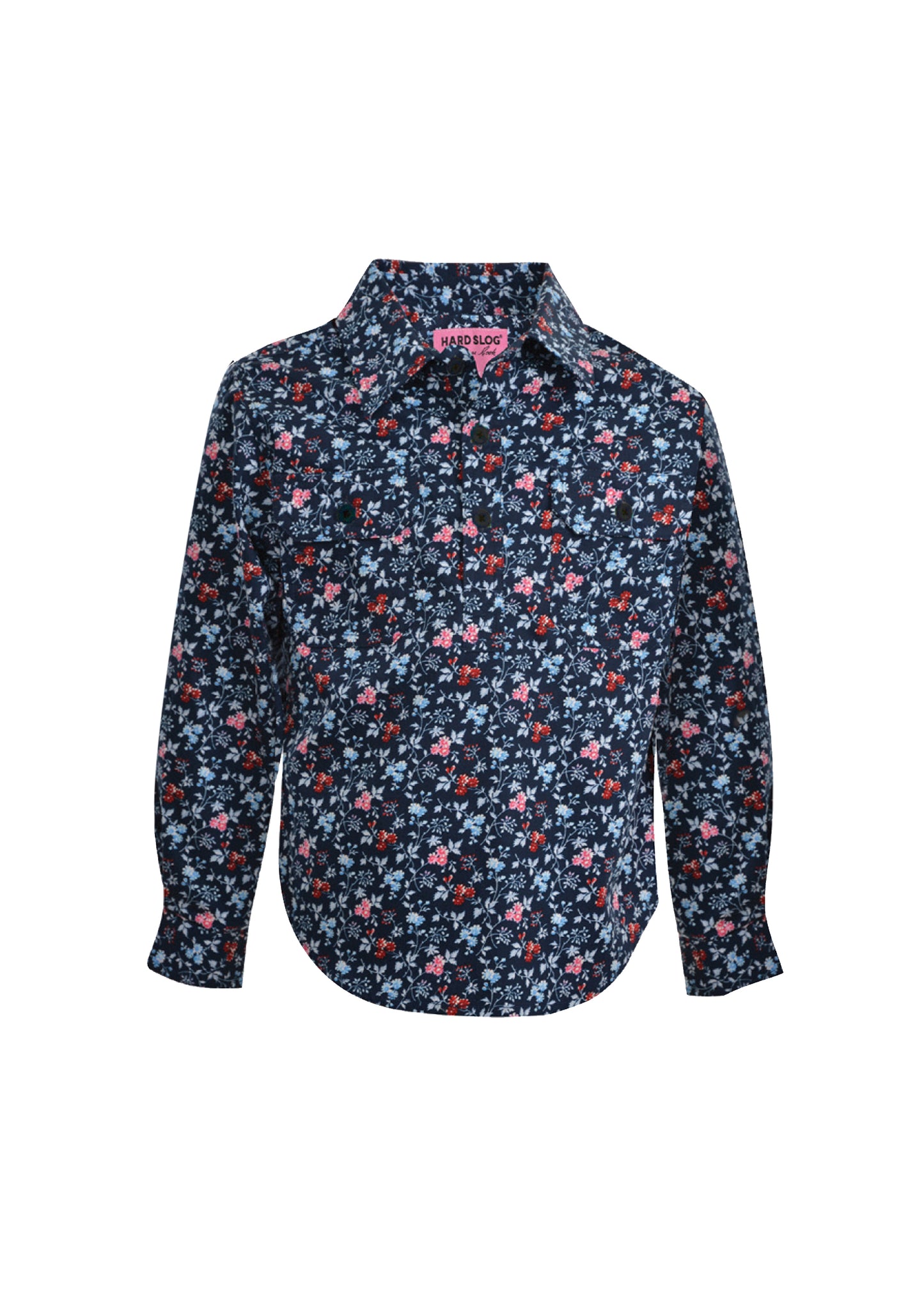PRINT HALF PLKT L/S SHIRT