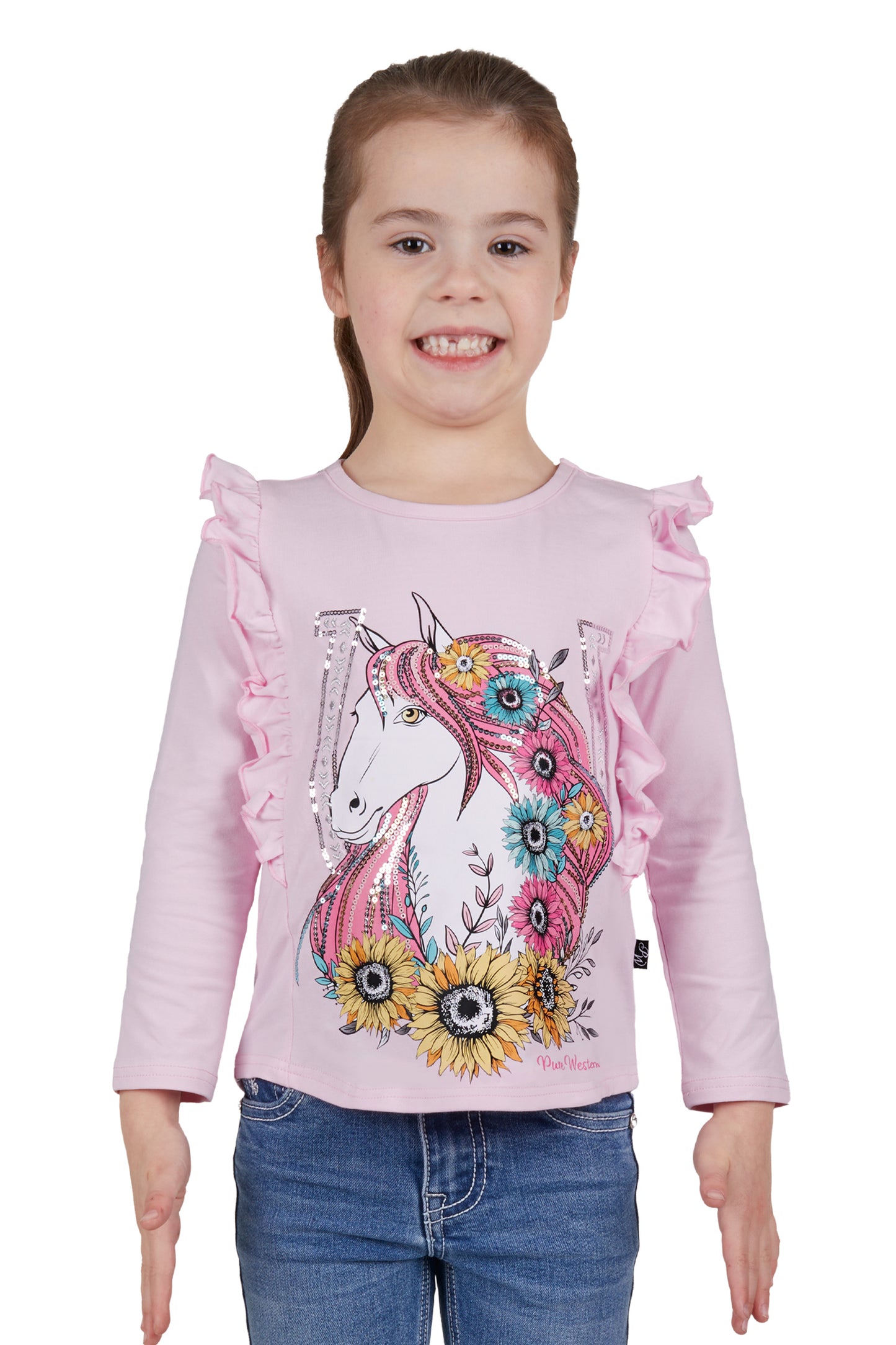 GIRLS JINA FRILL LS TEE