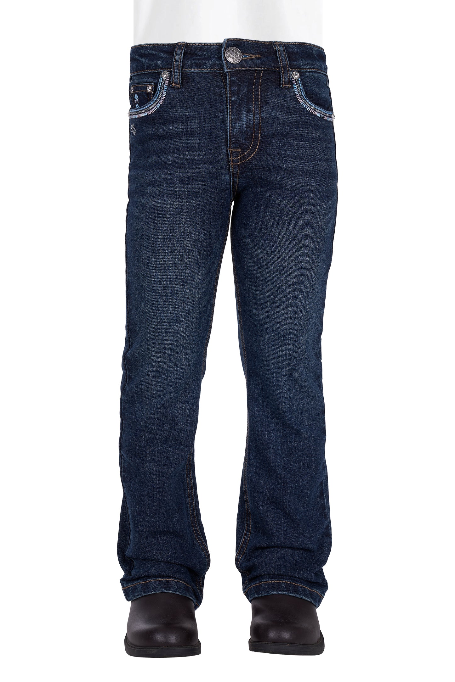 GIRLS PAT BOOT CUT JEAN