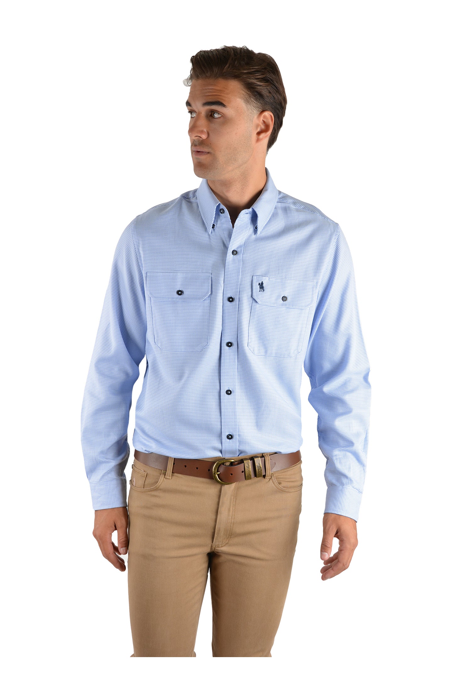 CAMPBELL 2-PKT L/S SHIRT