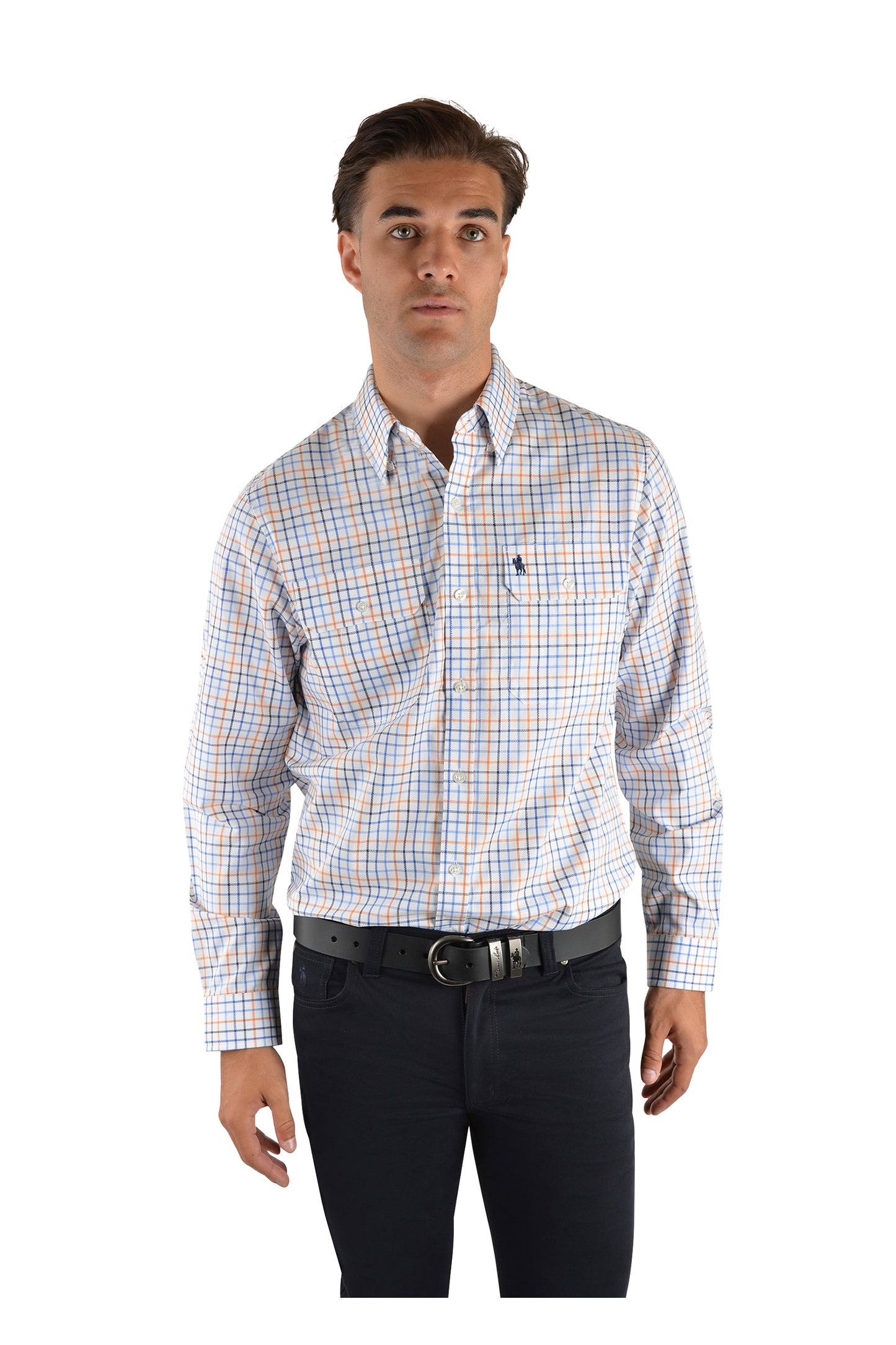 HUGHESDALE CHK 2-PKT L/S SHIRT