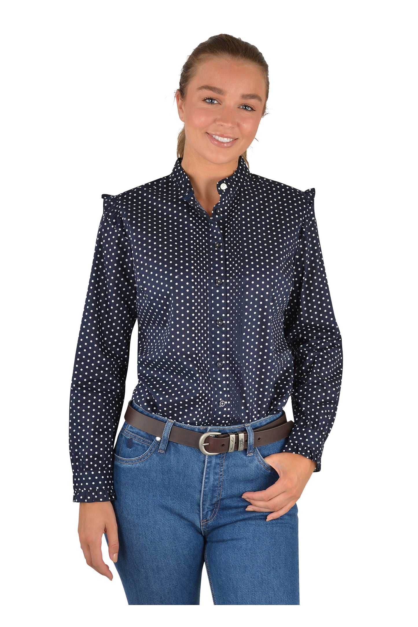 ZARA COLLARLESS L/S SHIRT