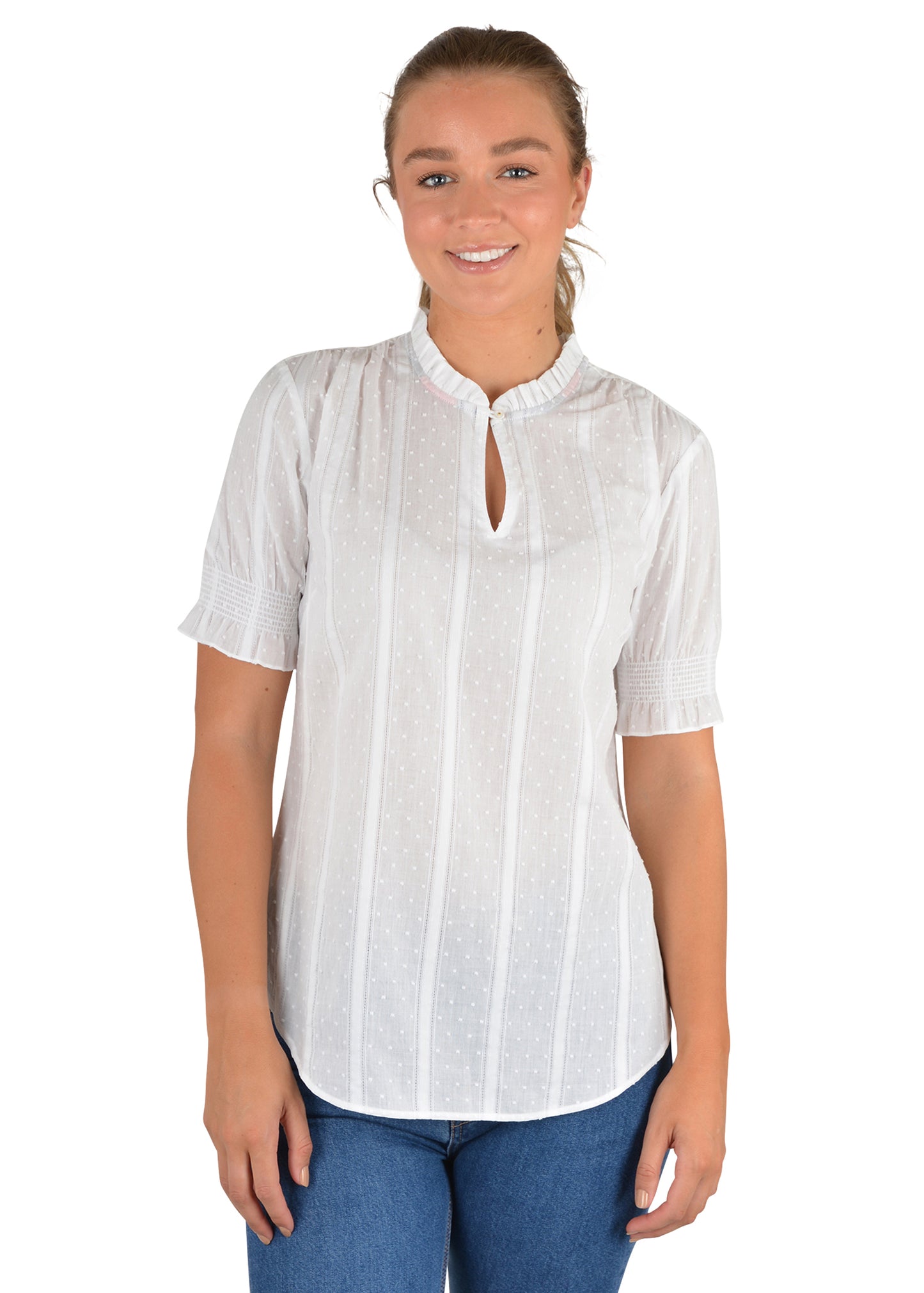FLEUR RUFFLE COLLAR S/S BLOUSE