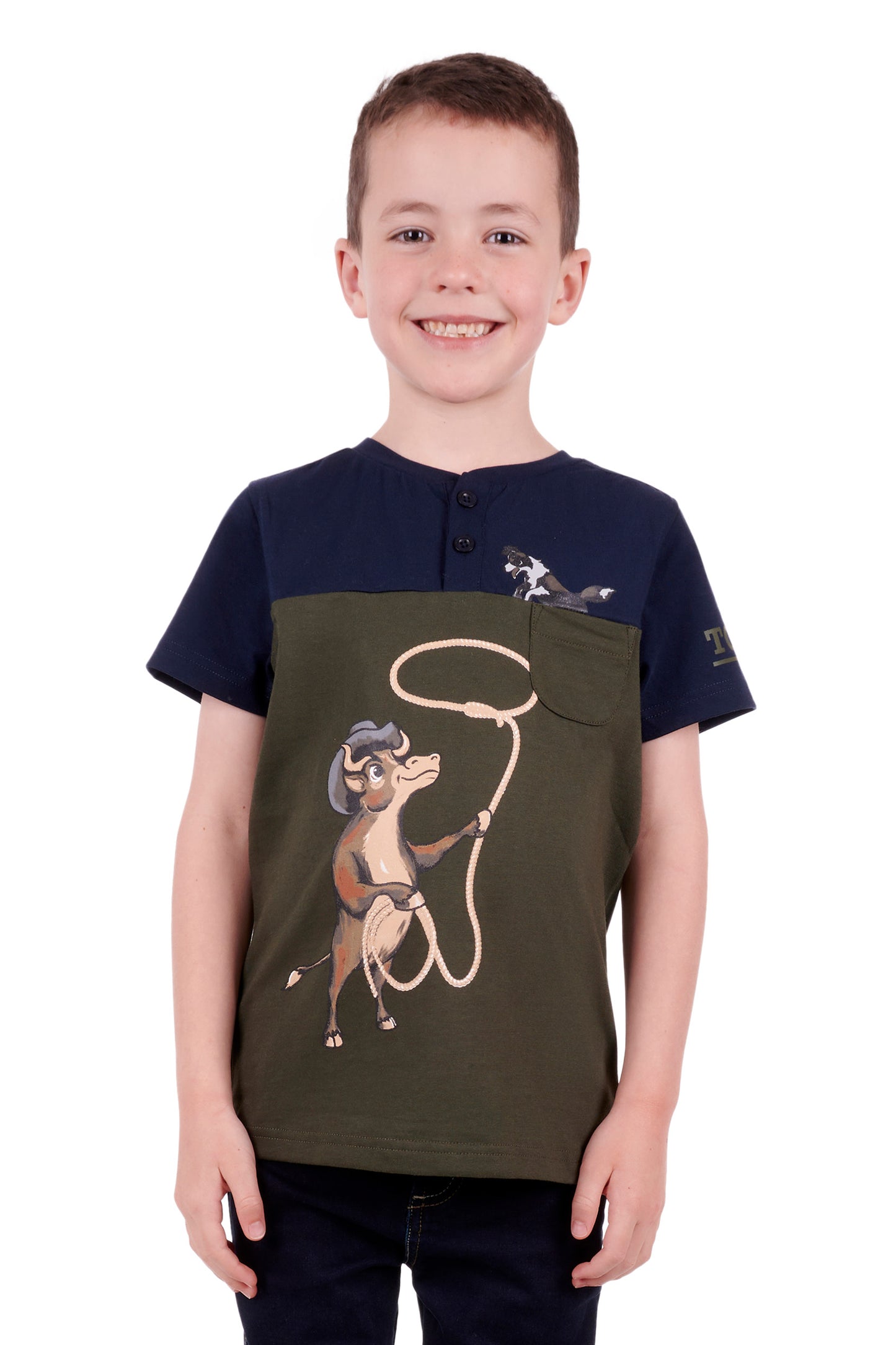 BOYS LASSO SS HENLEY TEE