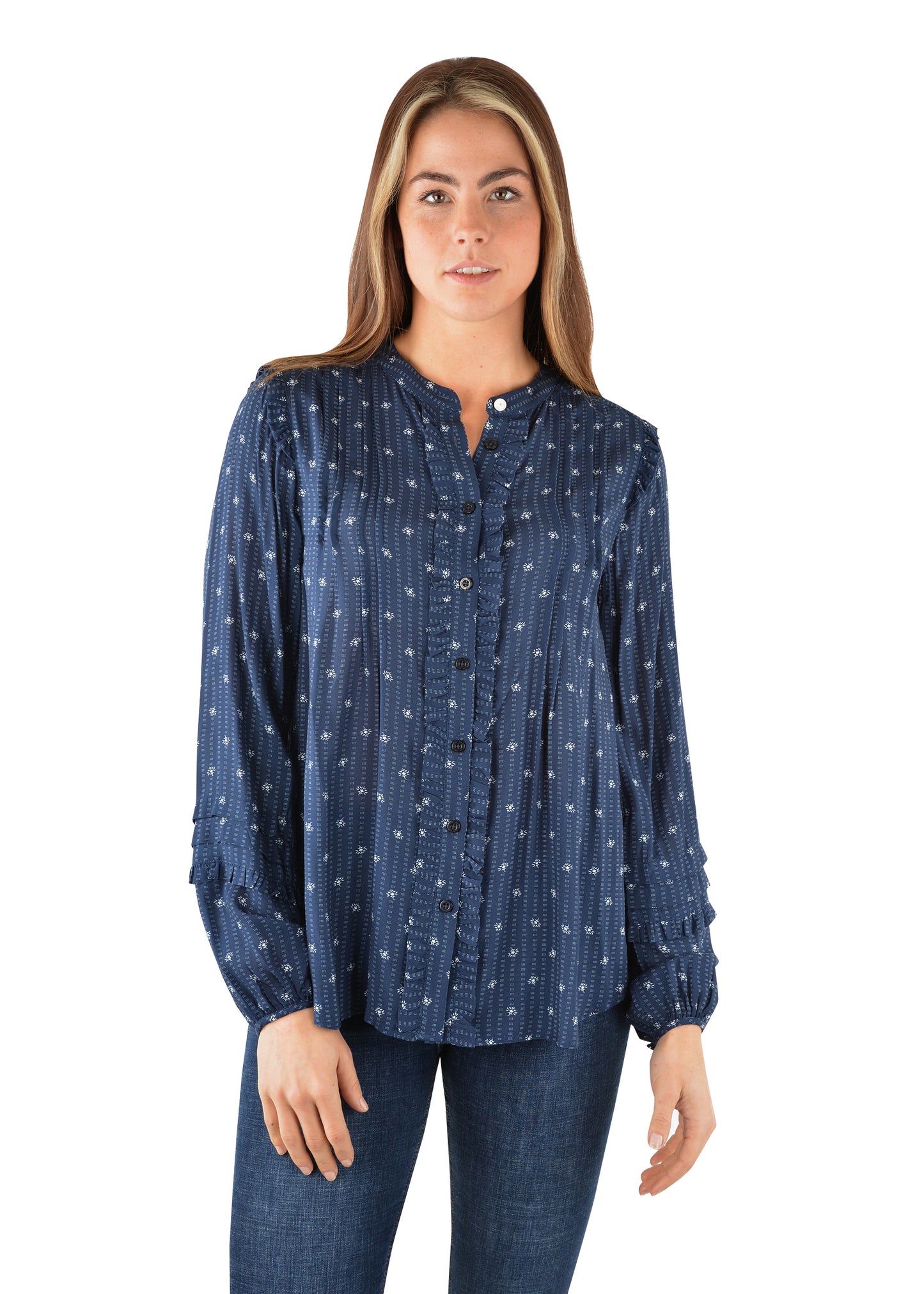WMNS INDIGO LS BLOUSE
