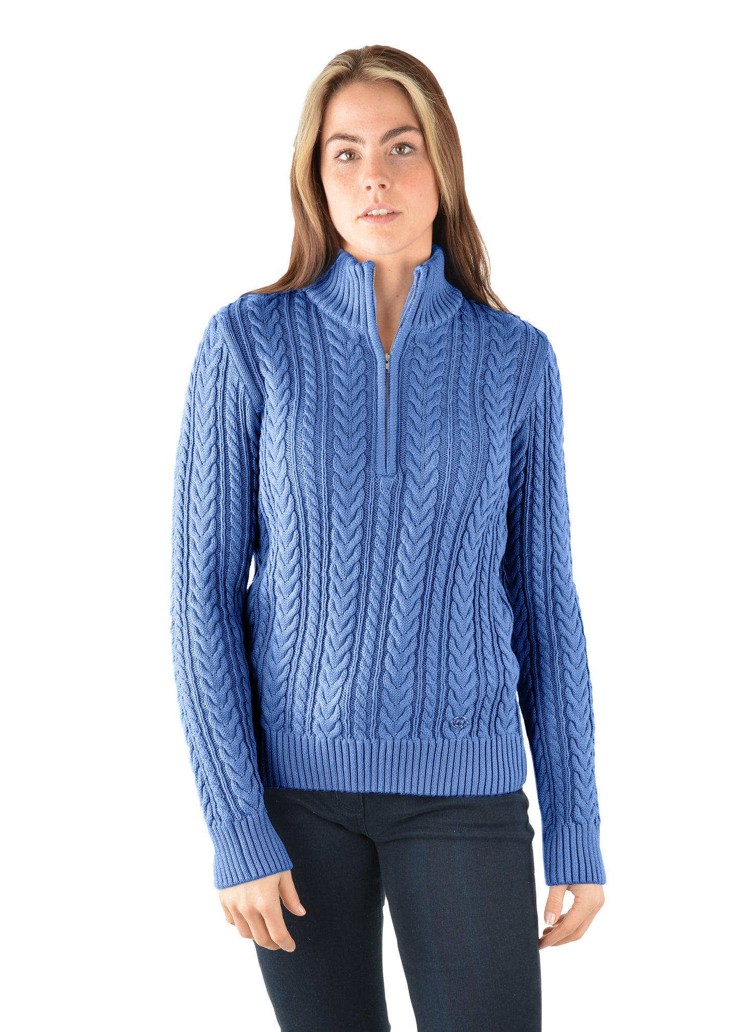 WMNS CABLE 1/4 ZIP RUGBY