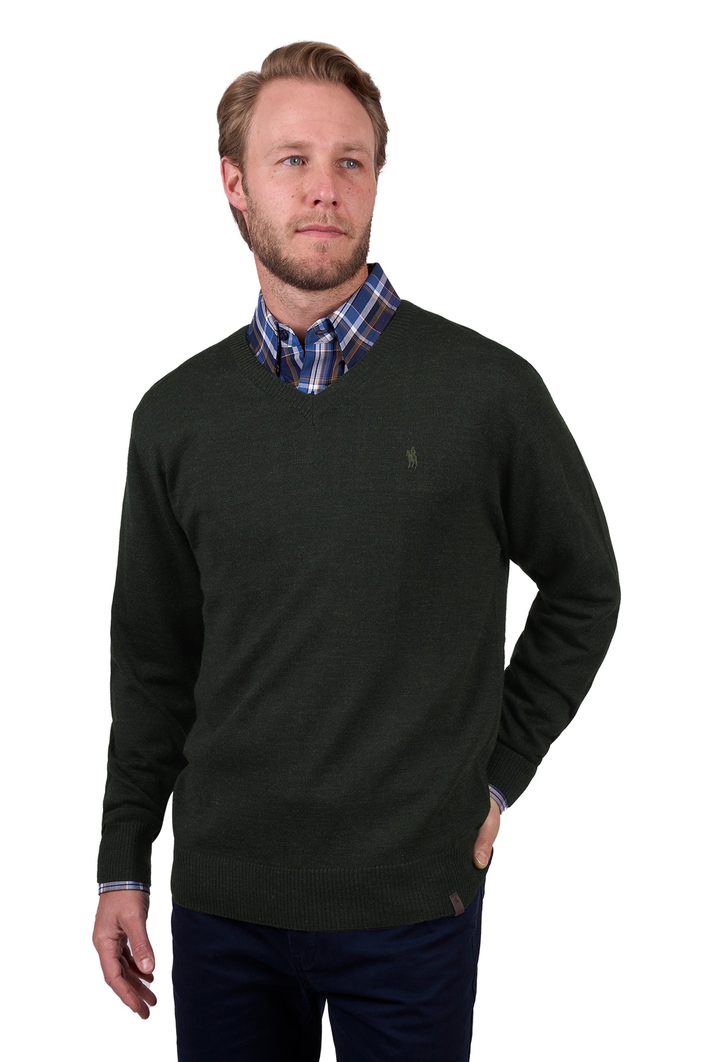 MENS MATT V NECK JUMPER
