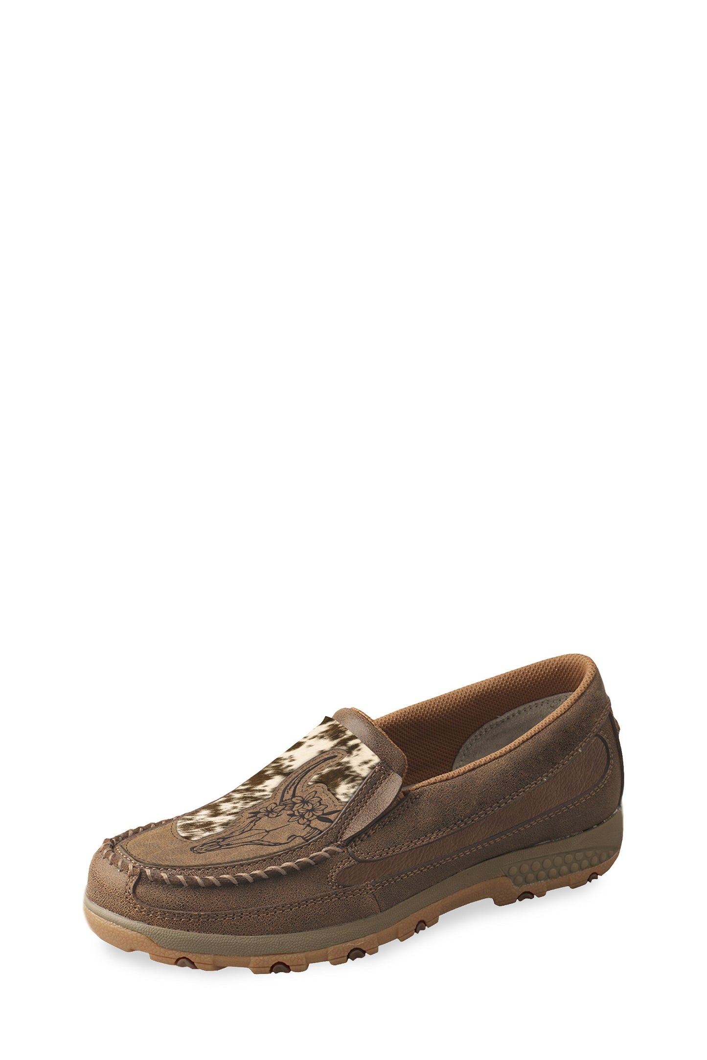 COW FUR CUTOUT C/S MOC SLIPON