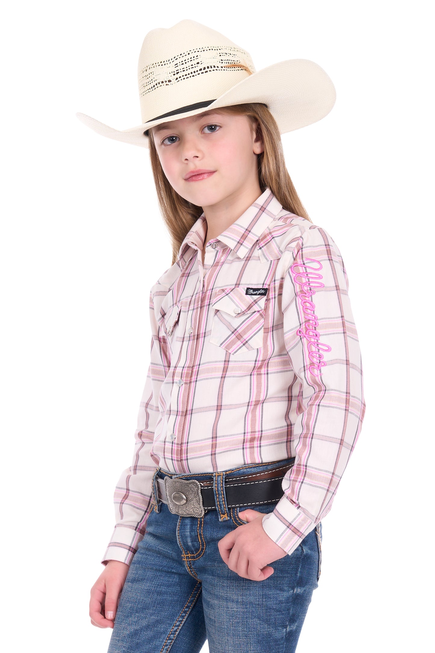 GIRLS HENLEY LOGO LS SHIRT