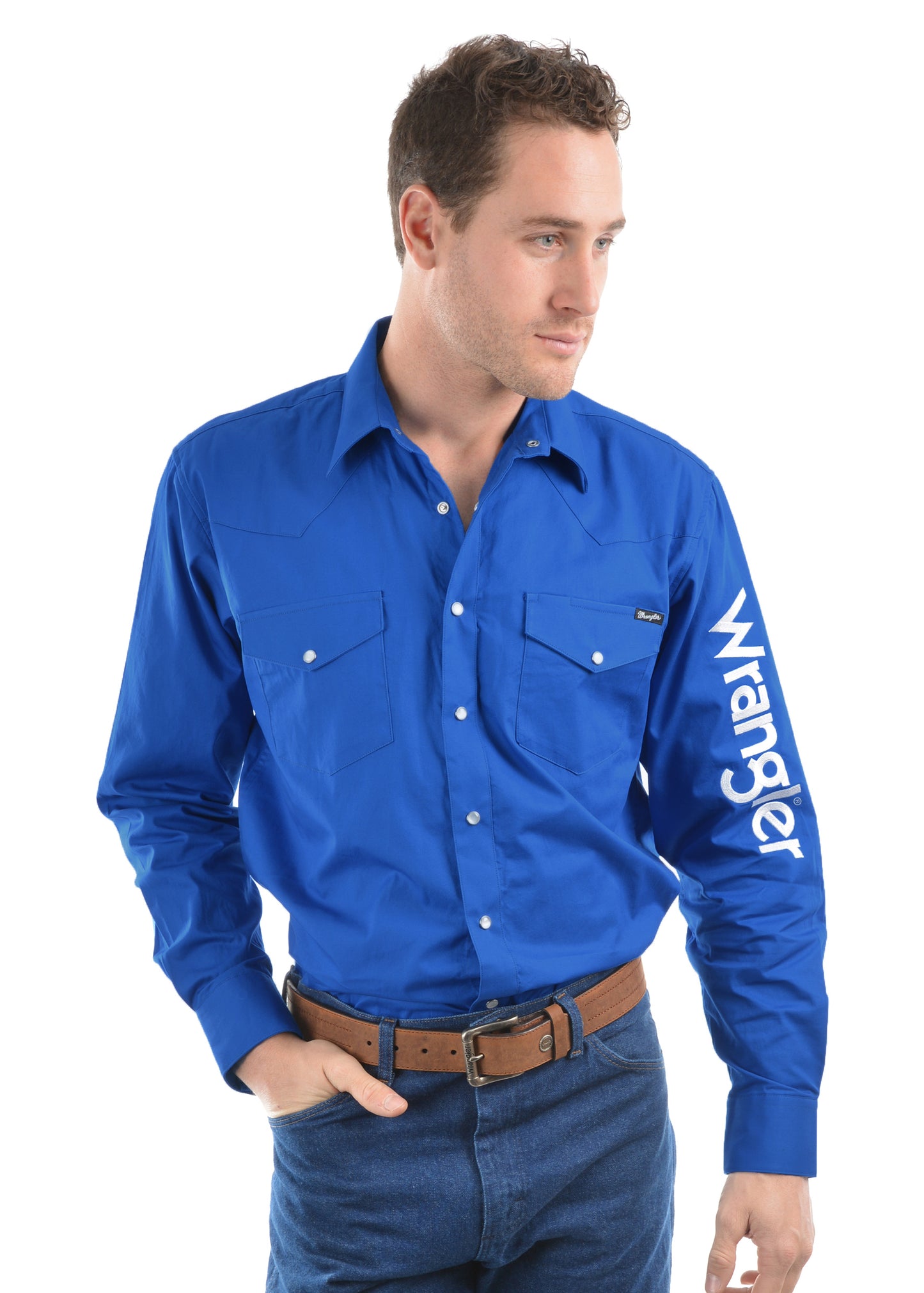 MENS LOGO RODEO LS DRILL SHIRT