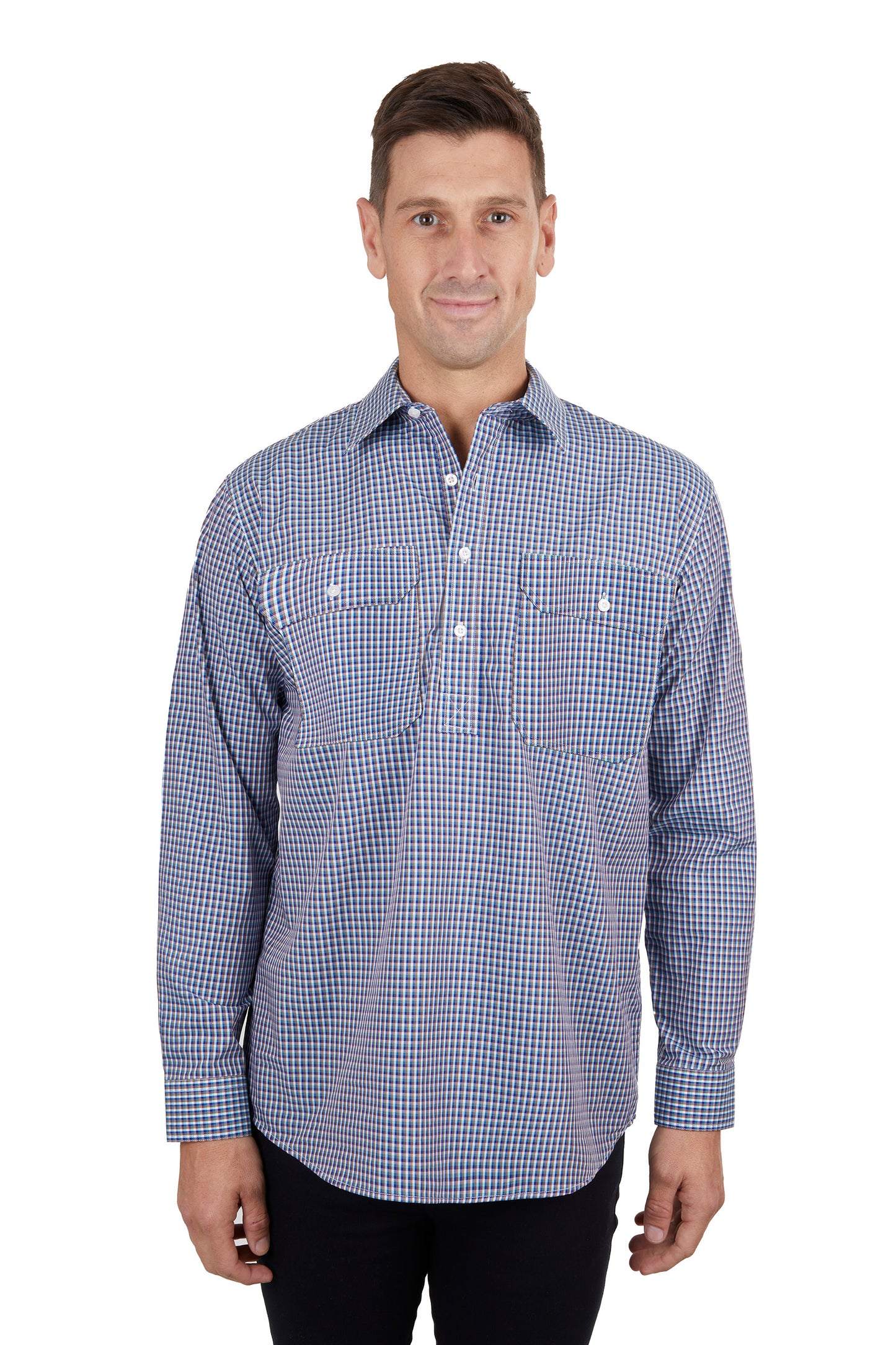 MENS BOBBIE 1/2 PLKT LS SHIRT