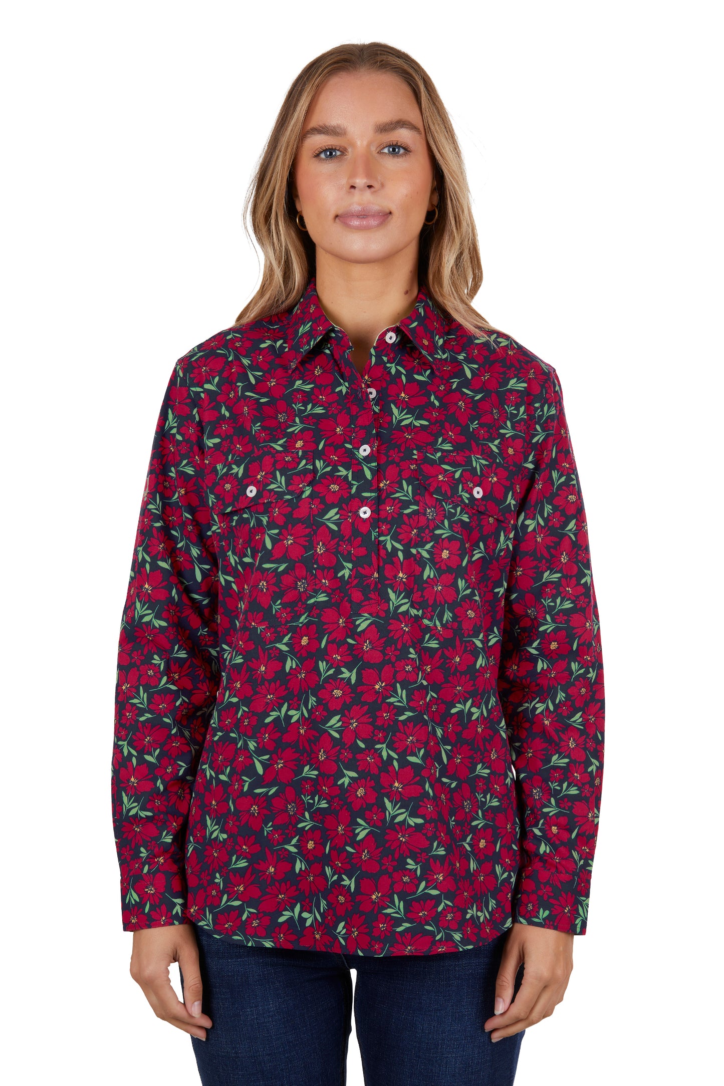 WMNS VIXEY 1/2 PLKT LS SHIRT