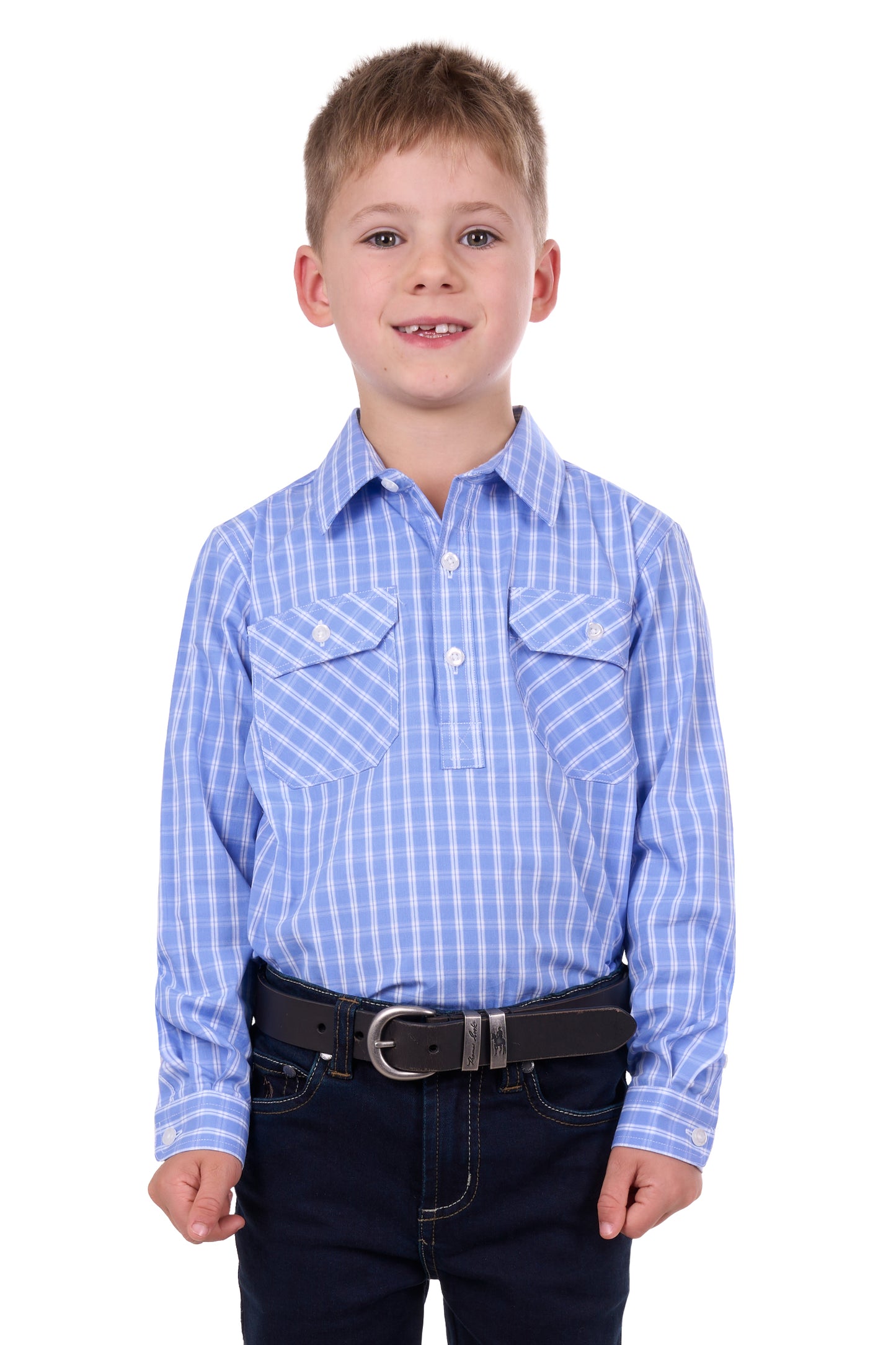 KIDS RON 1/2 PLKT LS SHIRT
