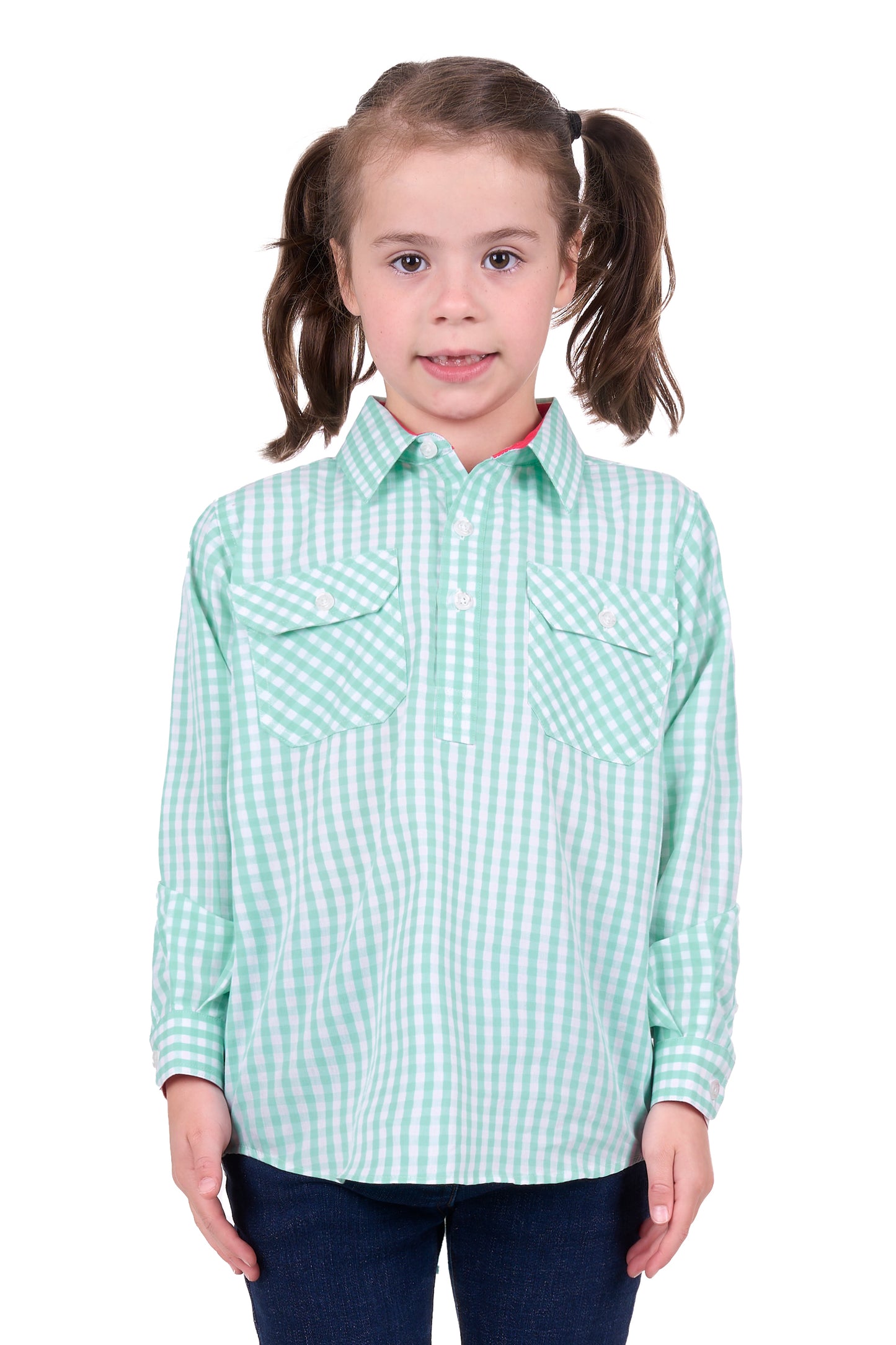 KIDS LIZE 1/2 PLKT LS SHIRT