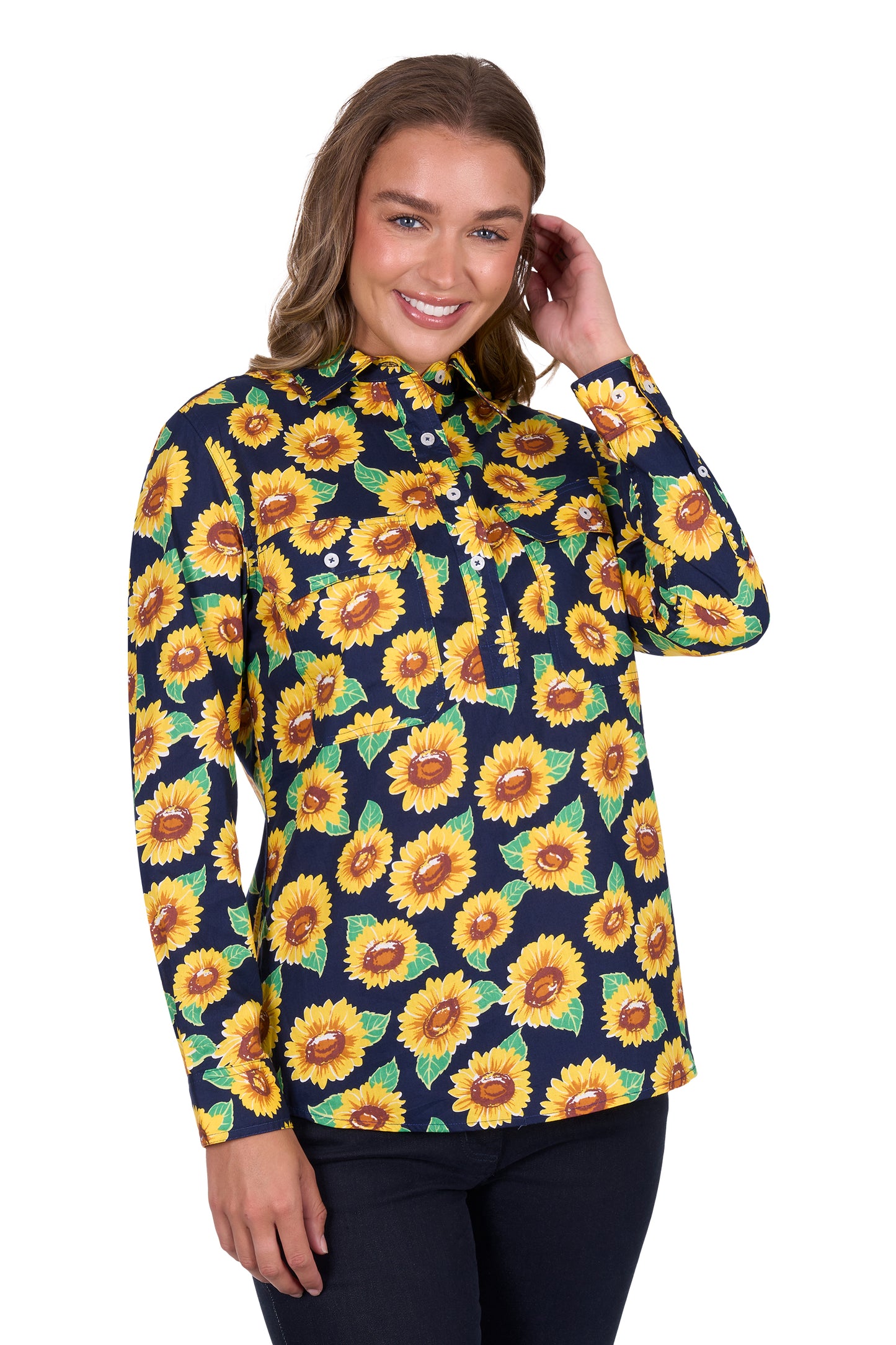WMNS ALLY 1/2 PLKT LS SHIRT