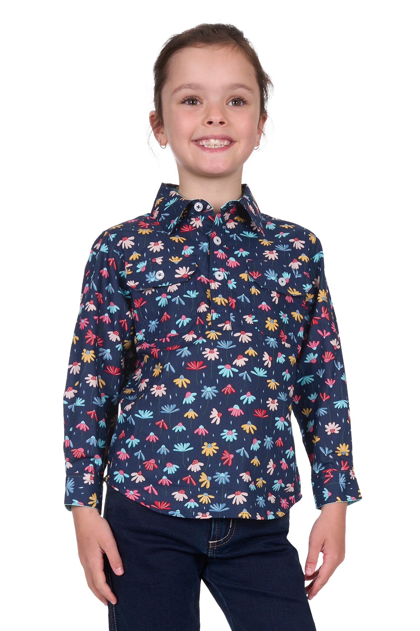 KIDS TORI 1/2 PLKT LS SHIRT