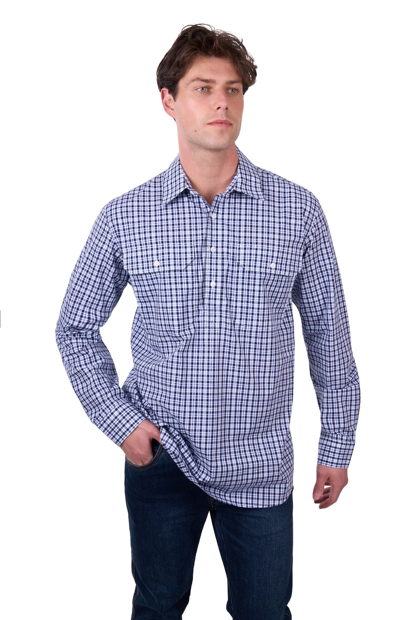 MENS CONEY 1/2 PLKT LS SHIRT