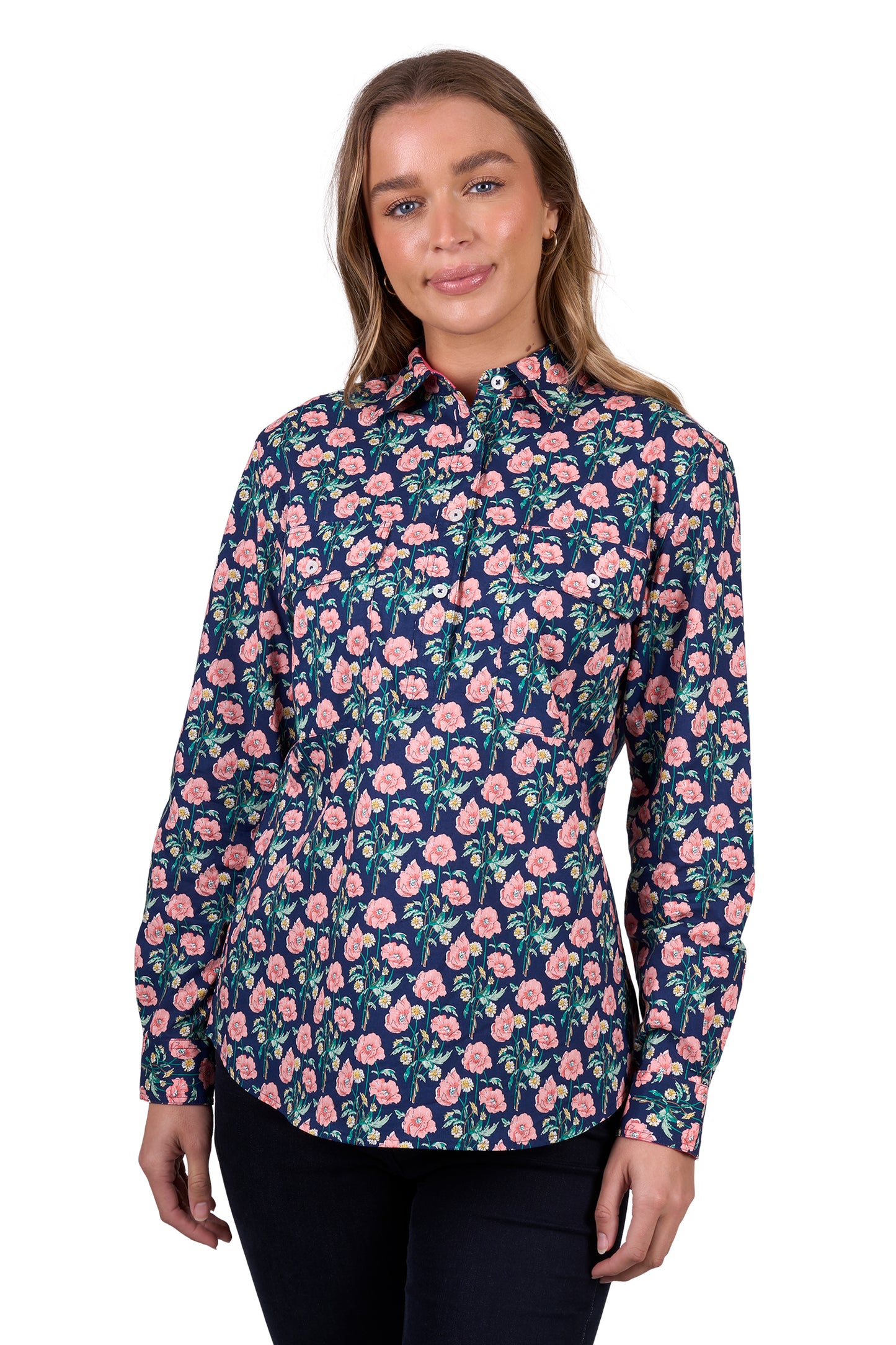 WMNS FAUNA 1/2 PLKT LS SHIRT