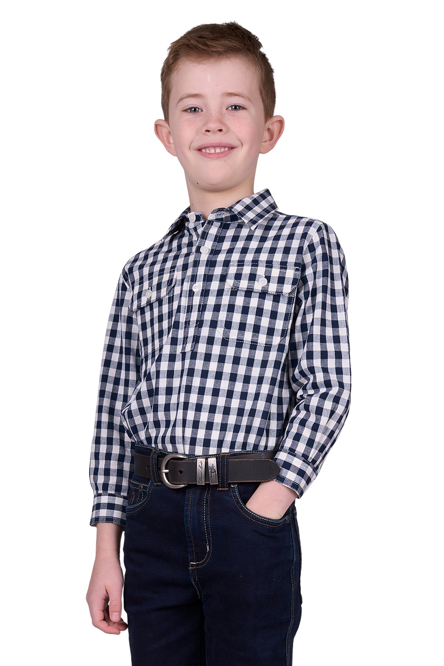KIDS DELL 1/2 PLKT LS SHIRT