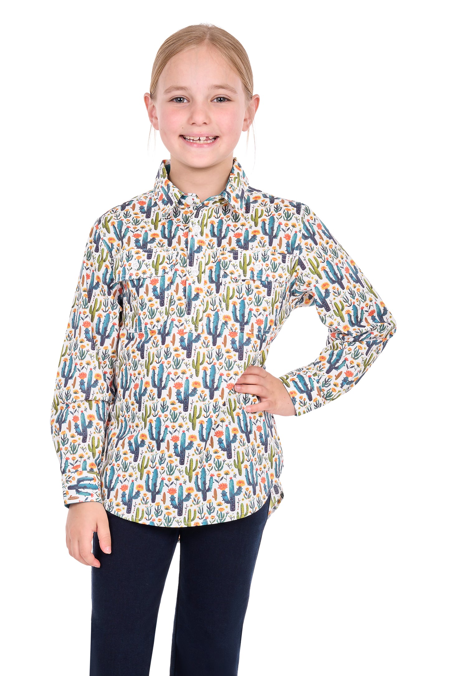 KIDS ALBA 1/2 PLKT LS SHIRT