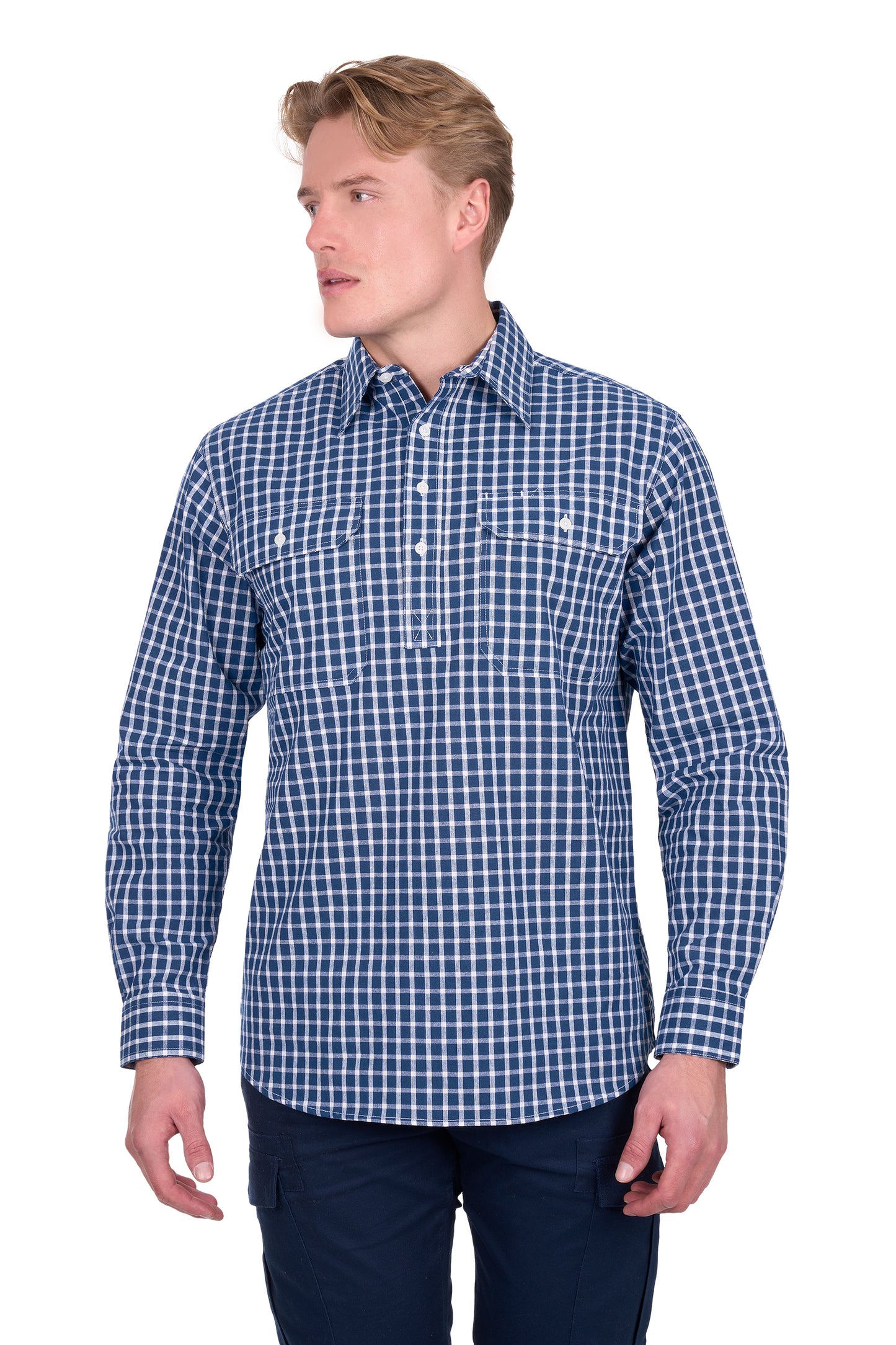 MENS ALDEN 1/2 PLKT LS SHIRT