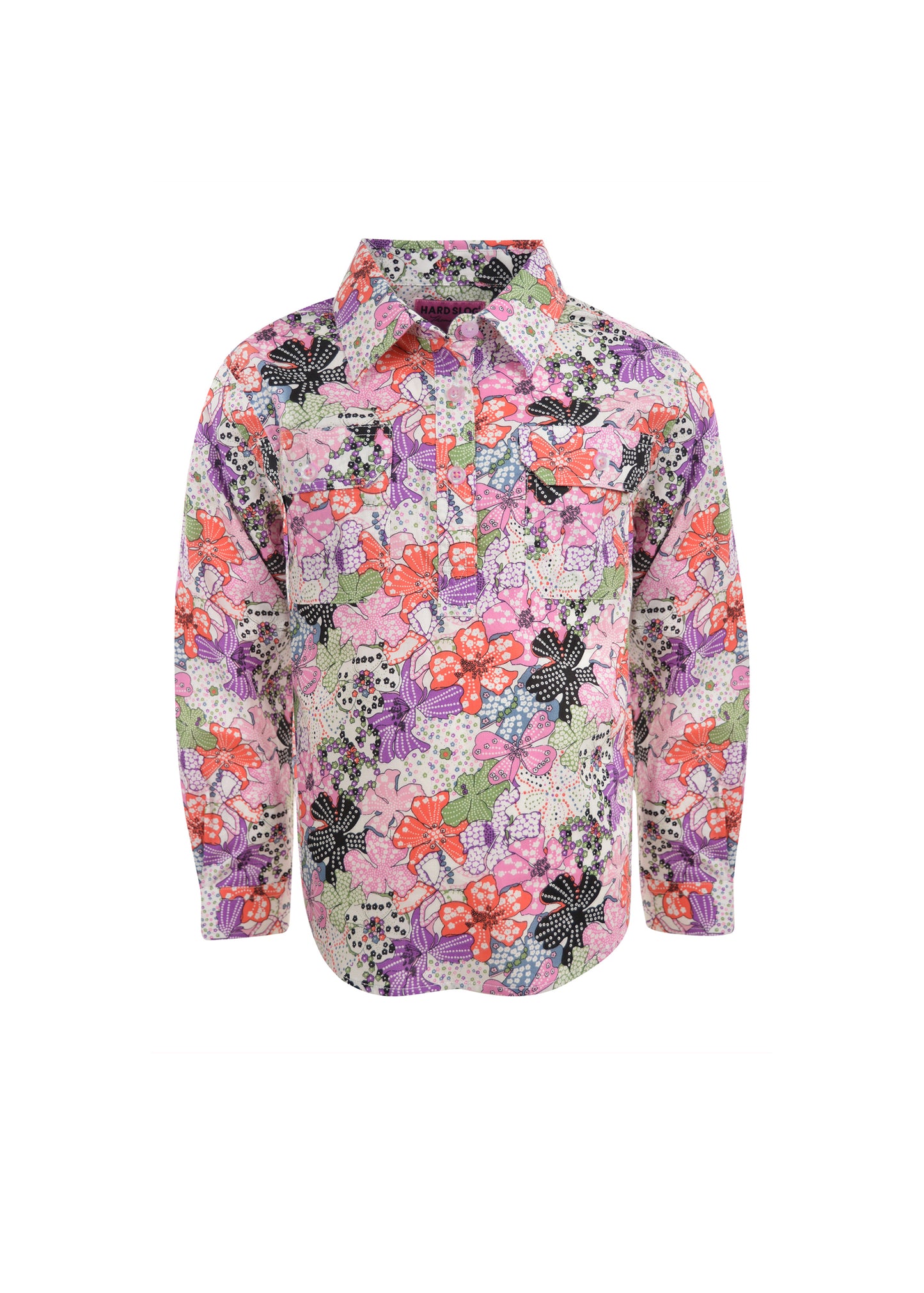 PRINT HALF PLACKET L/S SHIRT