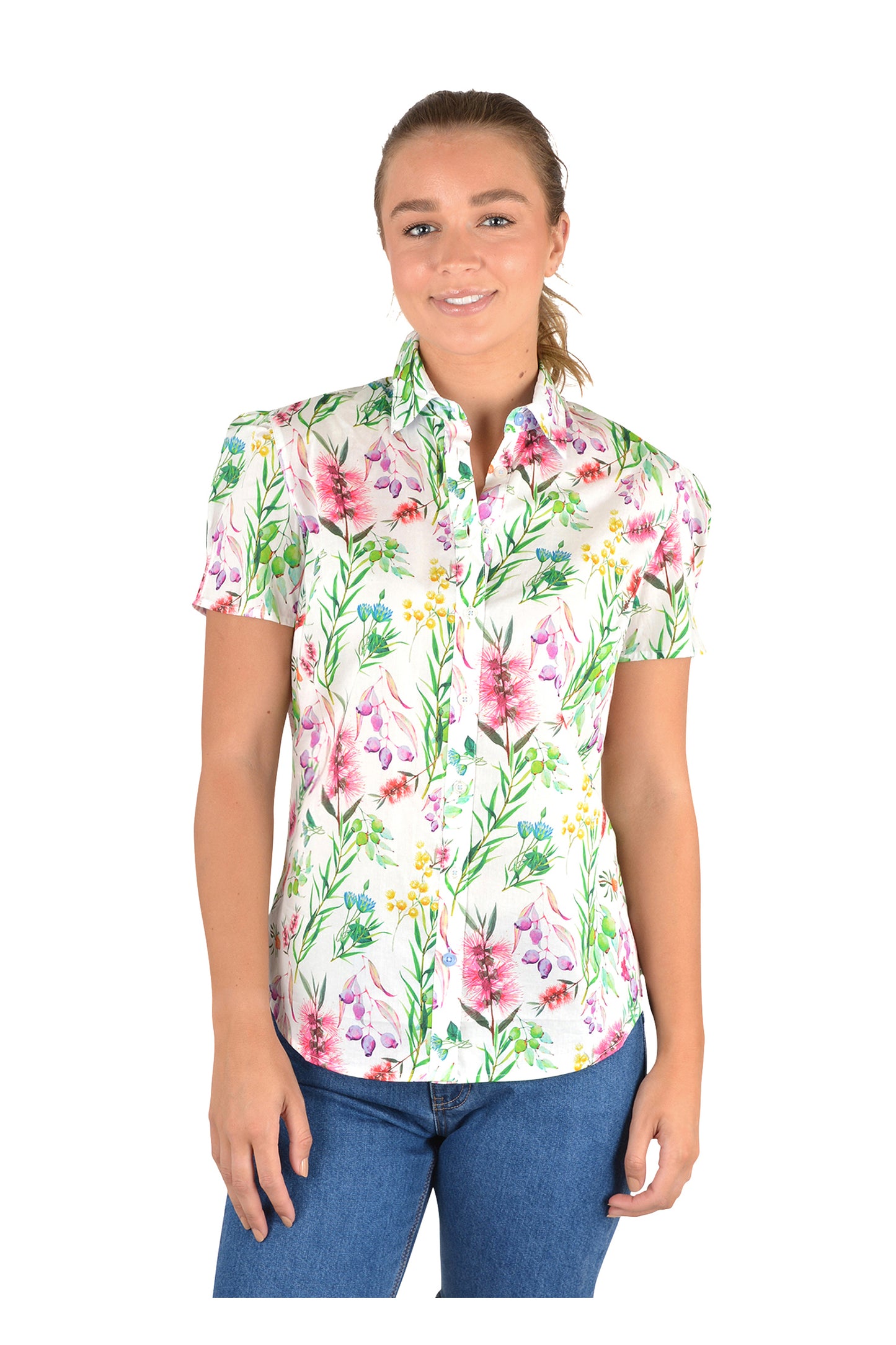 CLAIRE PIN TUCK S/S SHIRT