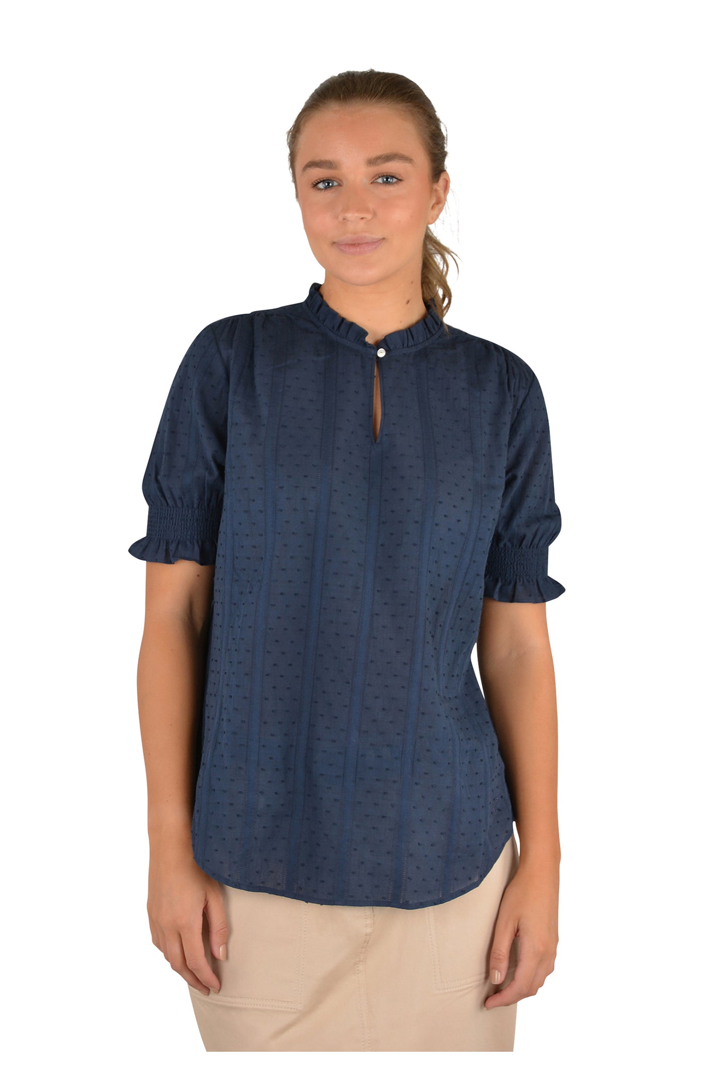 FLEUR RUFFLE COLLAR S/S BLOUSE